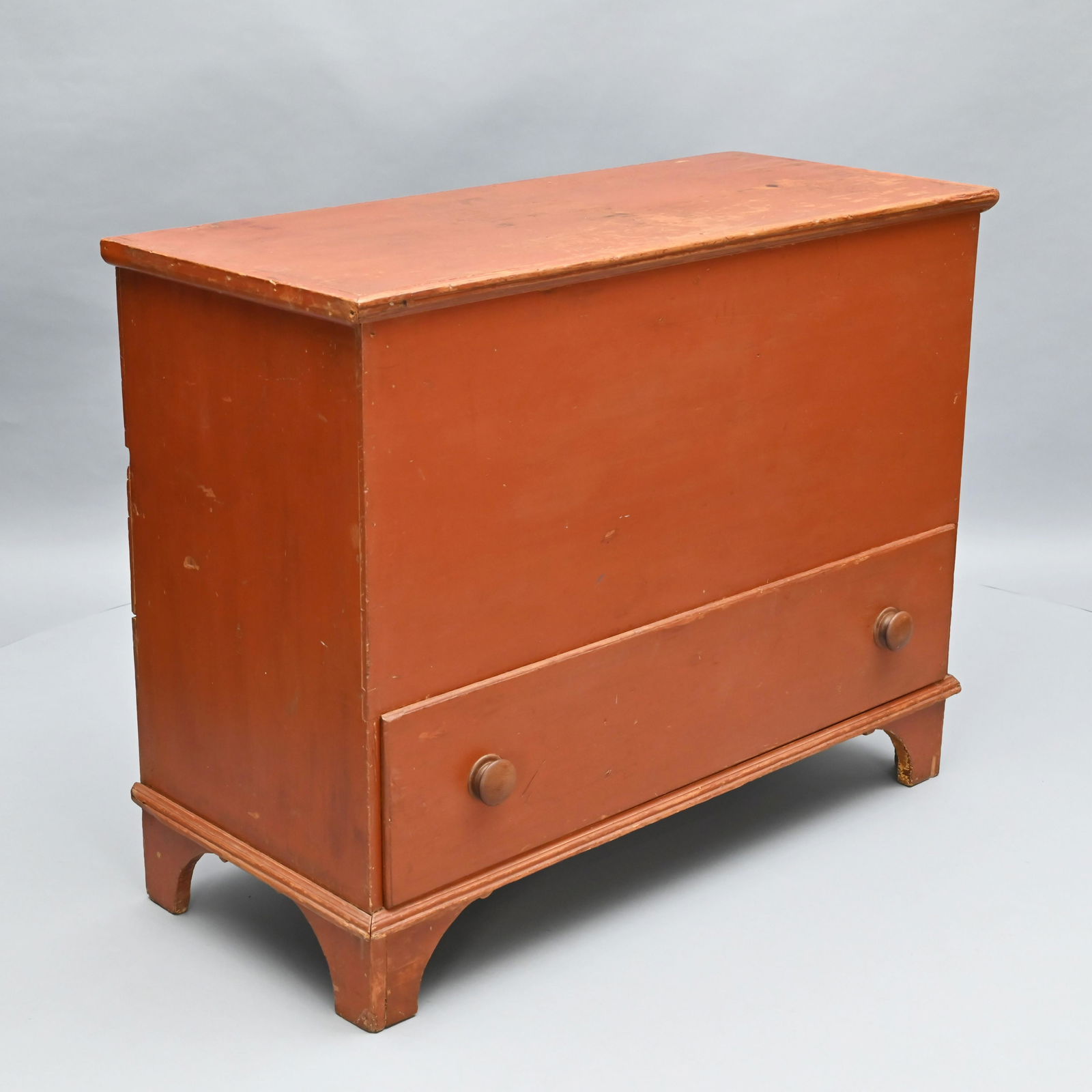 19th C. Pine One-Drawer Blanket Chest in Red Paint (1 of 6)