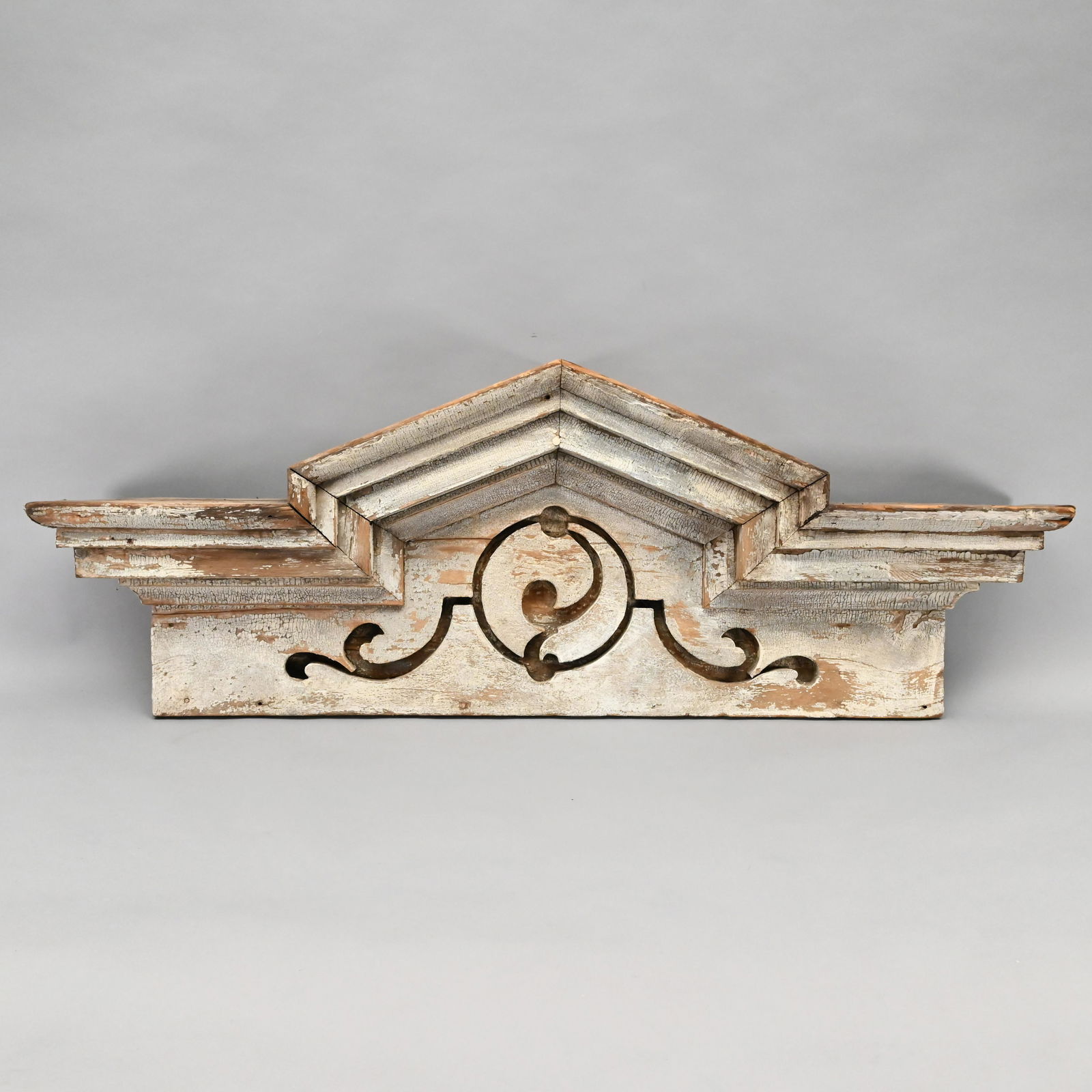19th C. Painted Pine Architectural Door Cornice (1 of 2)