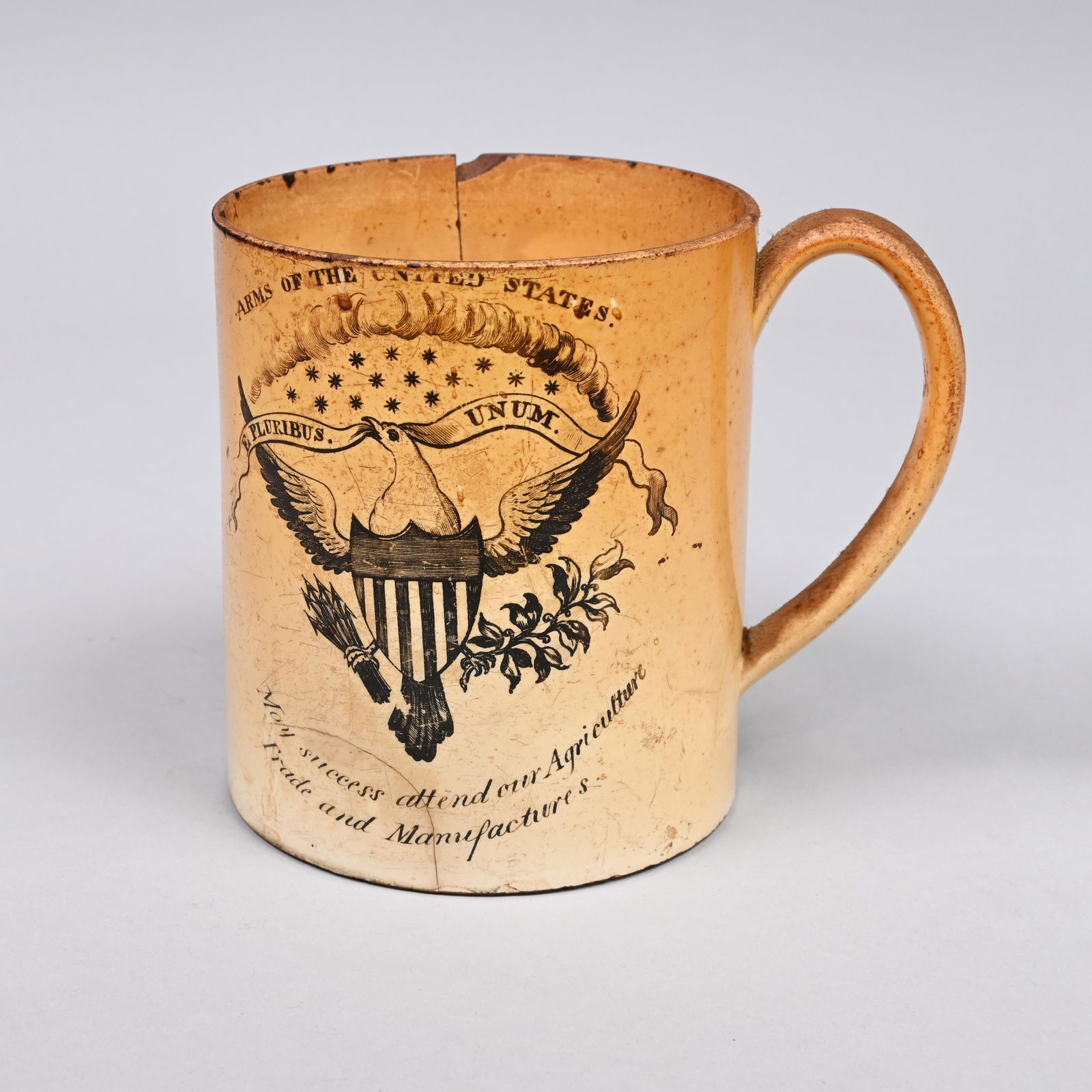 English Creamware American Eagle Cann, C. 1795 (1 of 8)