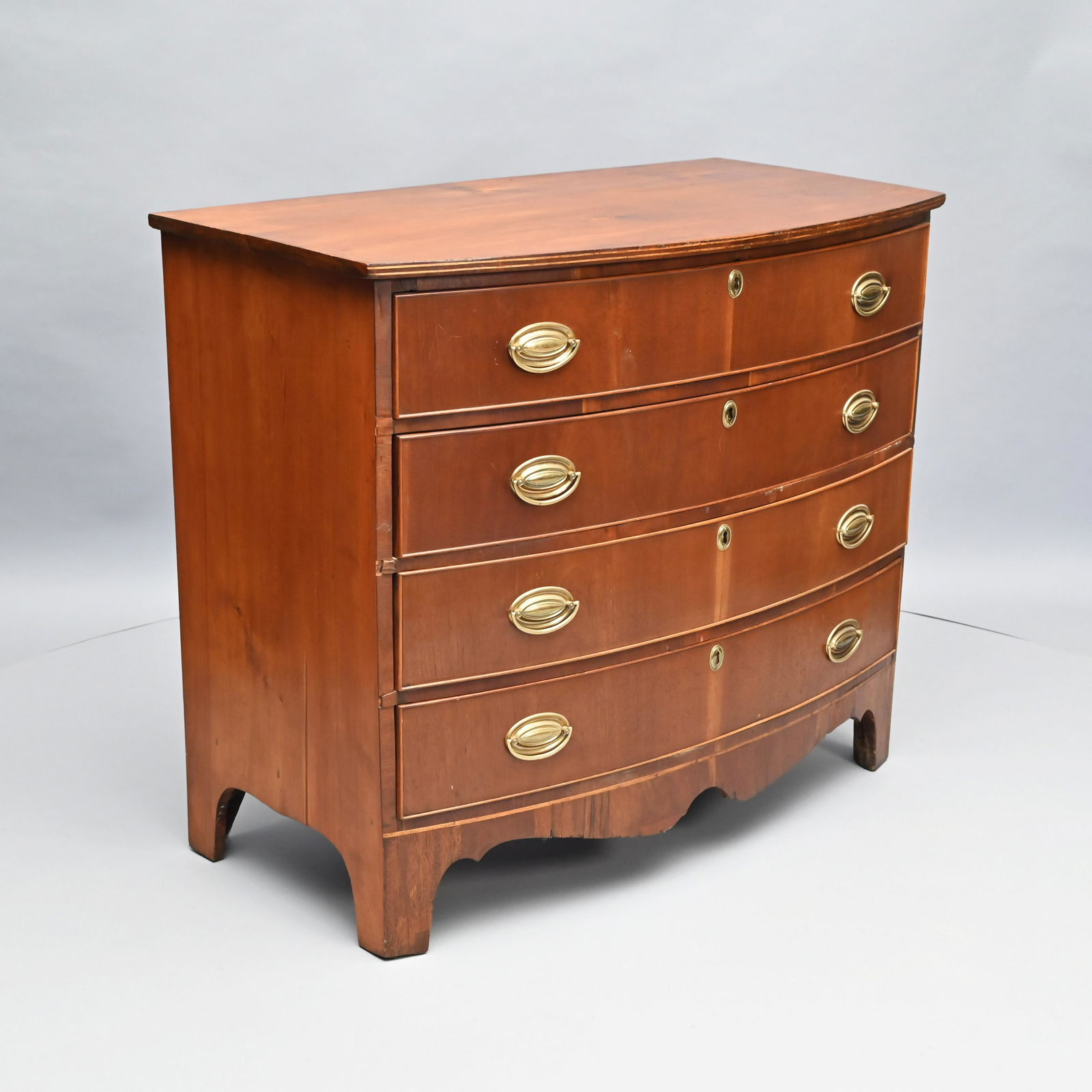 New England Federal Mahogany & Pine Bowfront Chest (1 of 6)