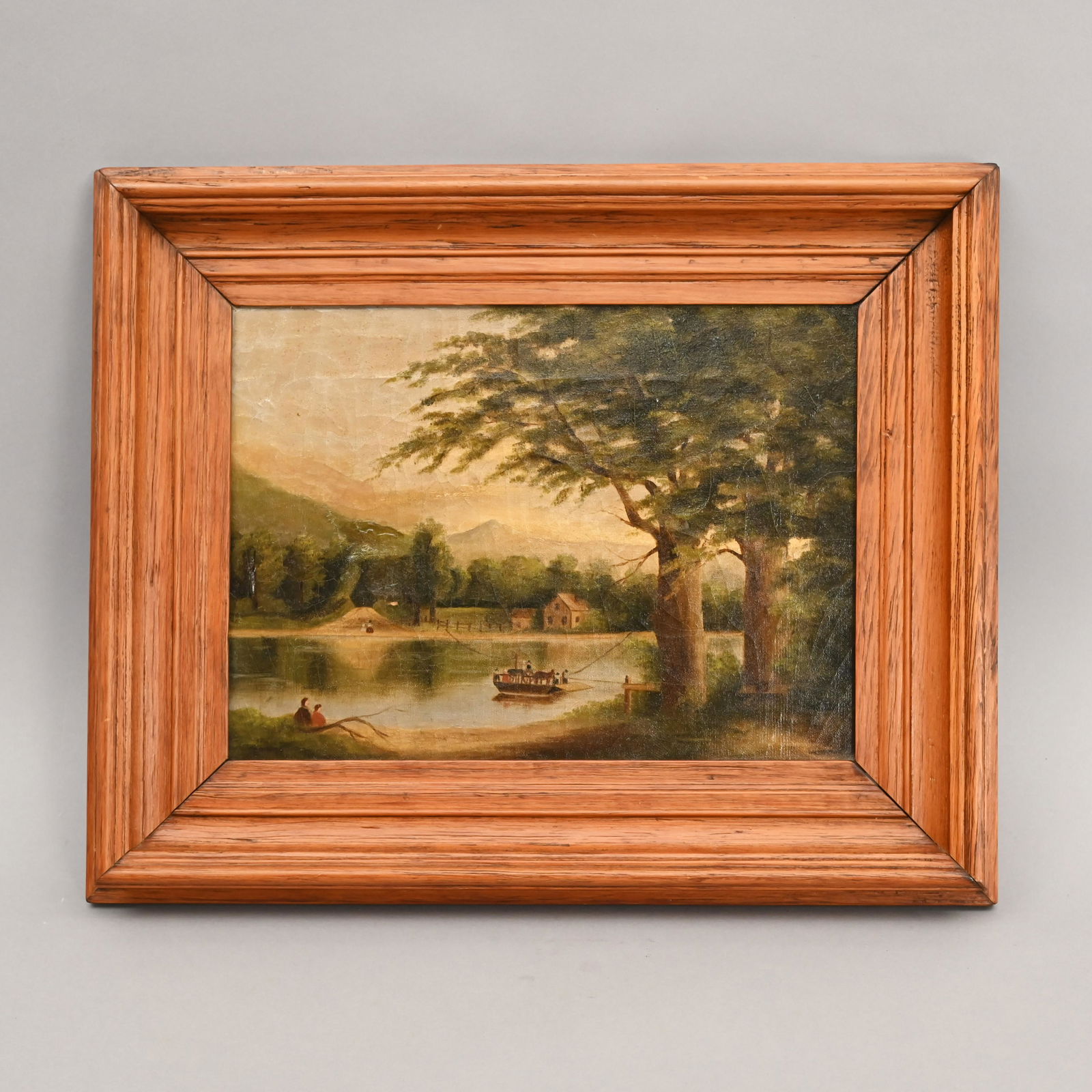 American School View of Passengers on a Rope Ferry (1 of 3)