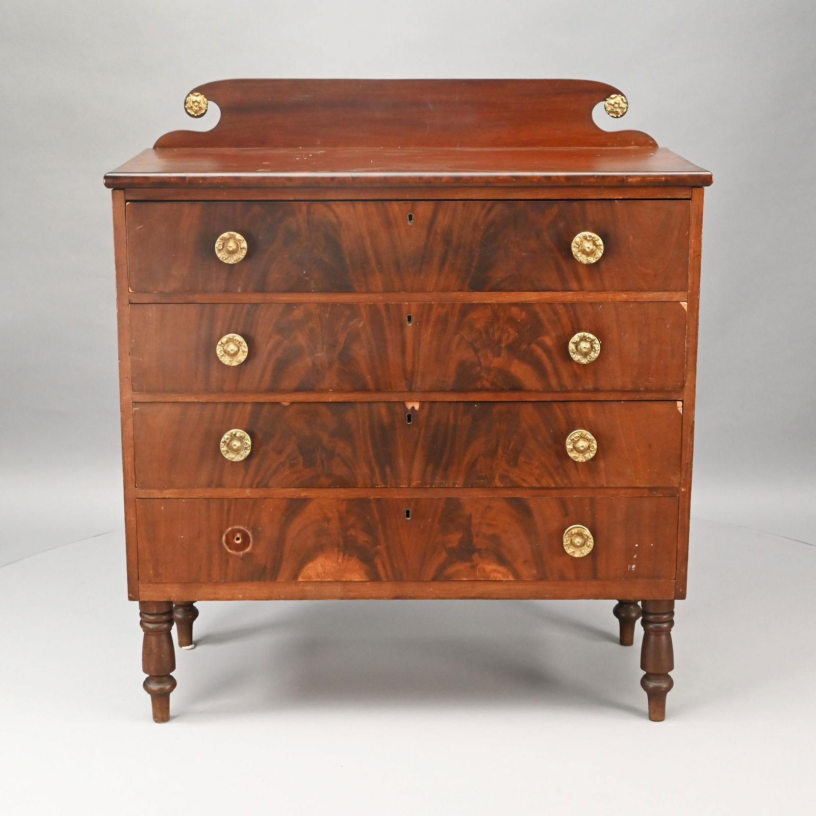 Late Sheraton Mahogany Chest of Drawers (1 of 8)