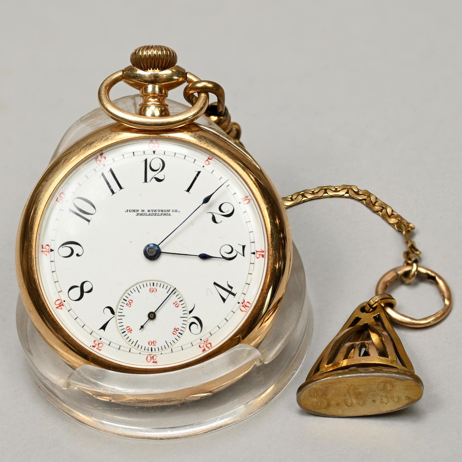 14k Gold John Stetson Presentation Pocket Watch (1 of 7)