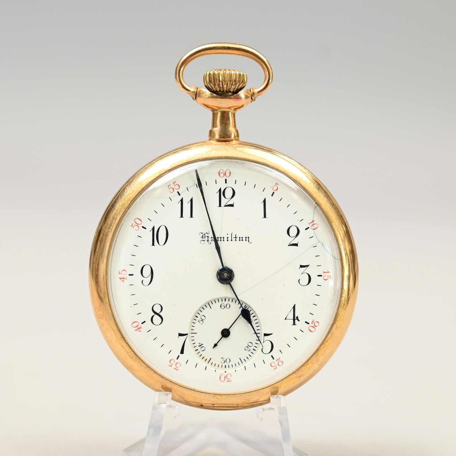 Hamilton 14k Yellow Gold Open Face Pocket Watch (1 of 7)