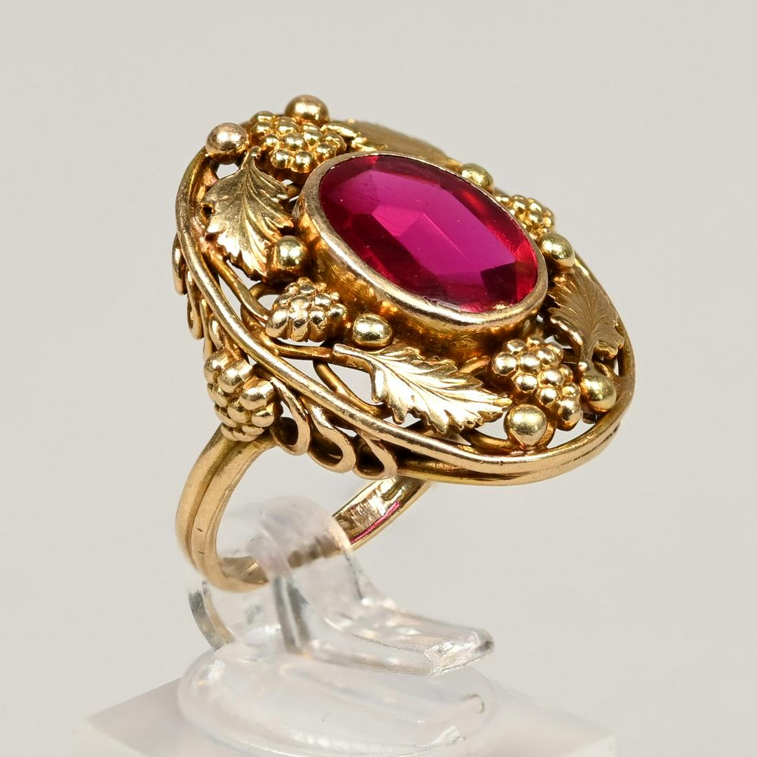 Ladies 14k Gold and Ruby Cocktail Ring (1 of 5)