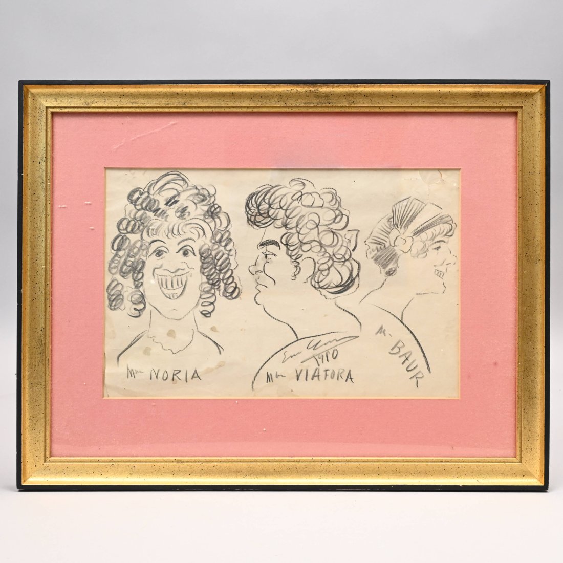 Enrico Caruso - Caricature Depicting Three Women (1 of 2)
