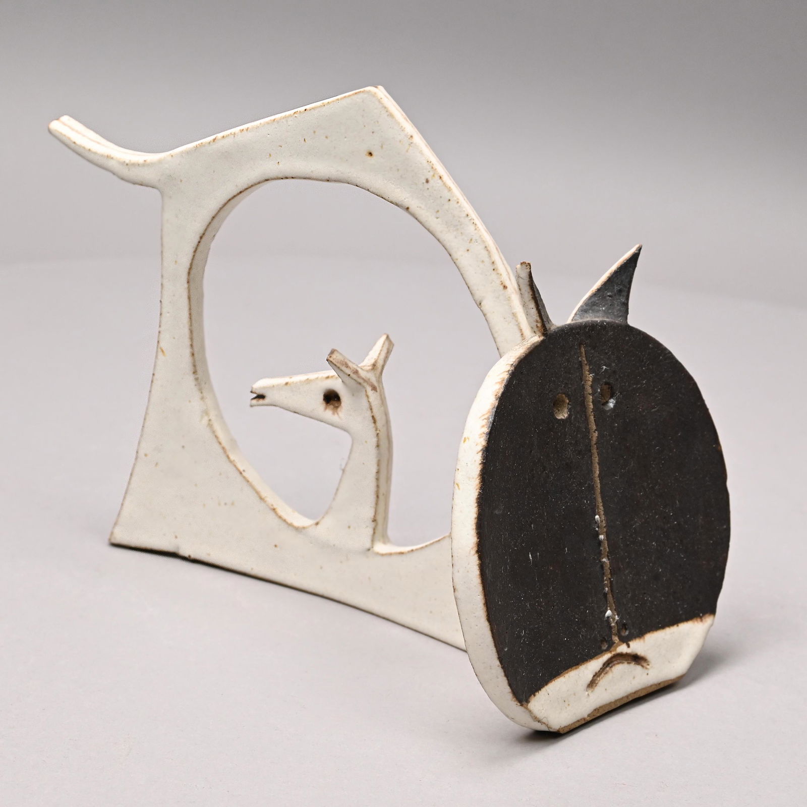 Bruno Gambone - Glazed Stoneware "Cat" Sculpture (1 of 6)