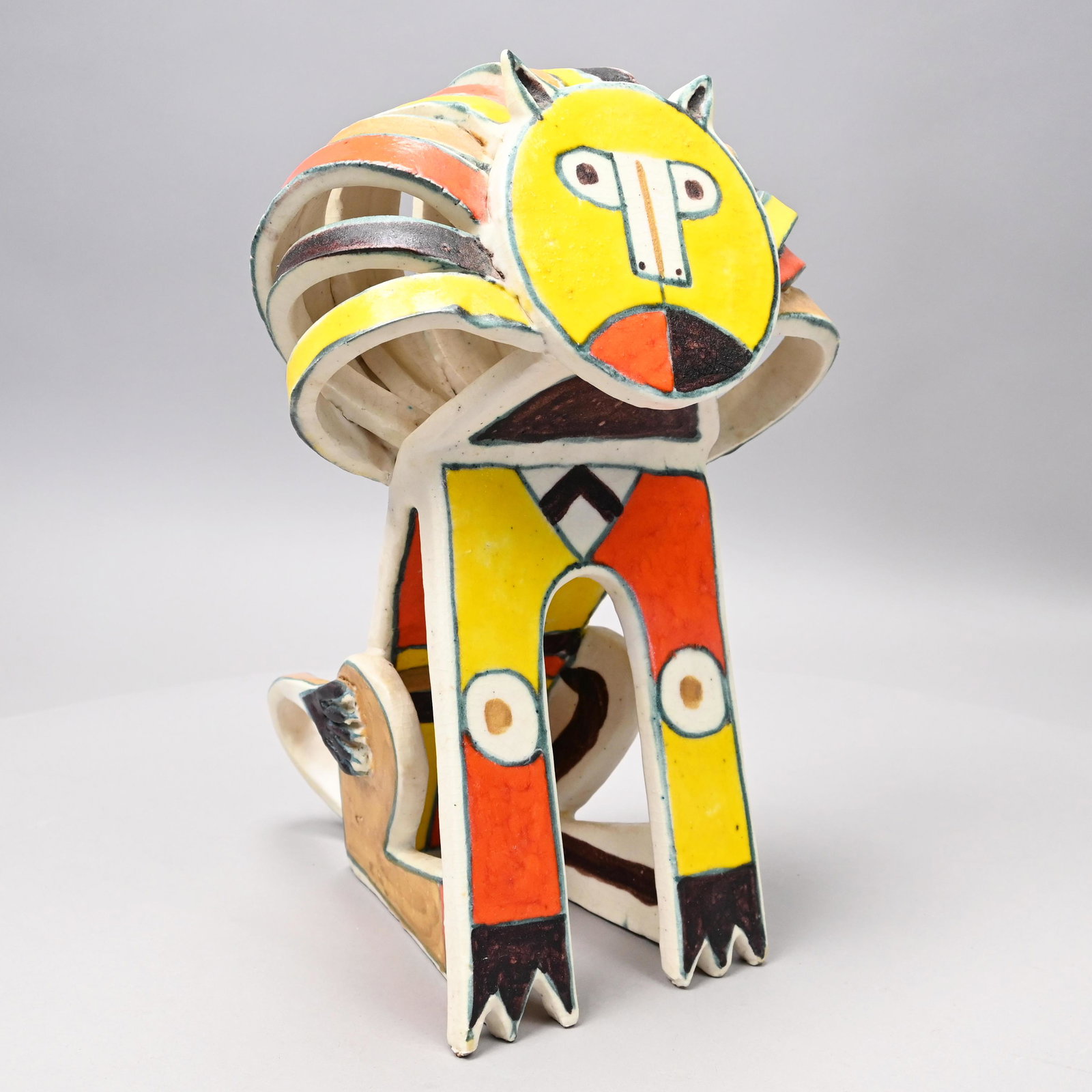 Bruno Gambone - Glazed Stoneware "Lion" Sculpture (1 of 6)