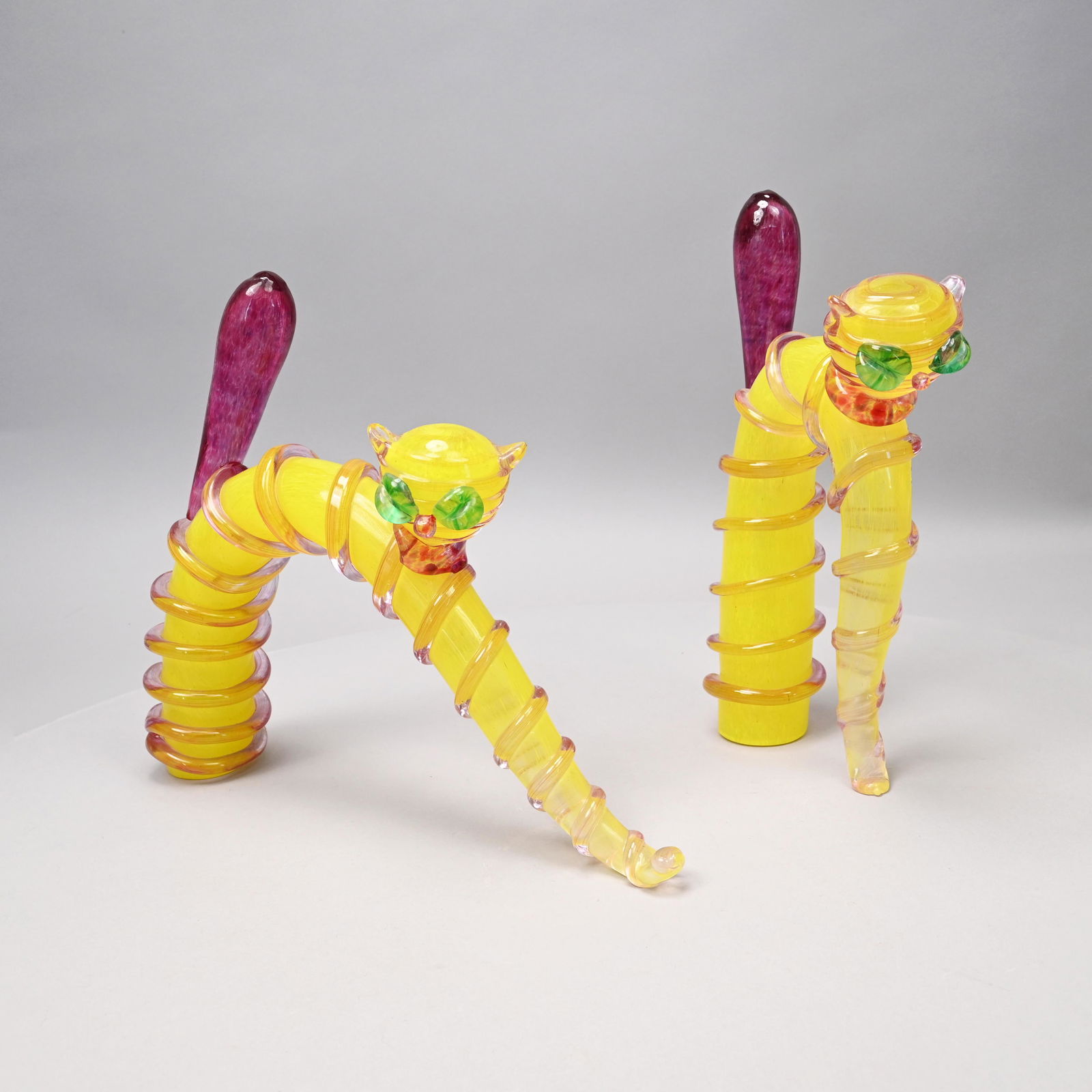 Pair of Mario Gambaro & Poggi Murano Glass Cats (1 of 17)