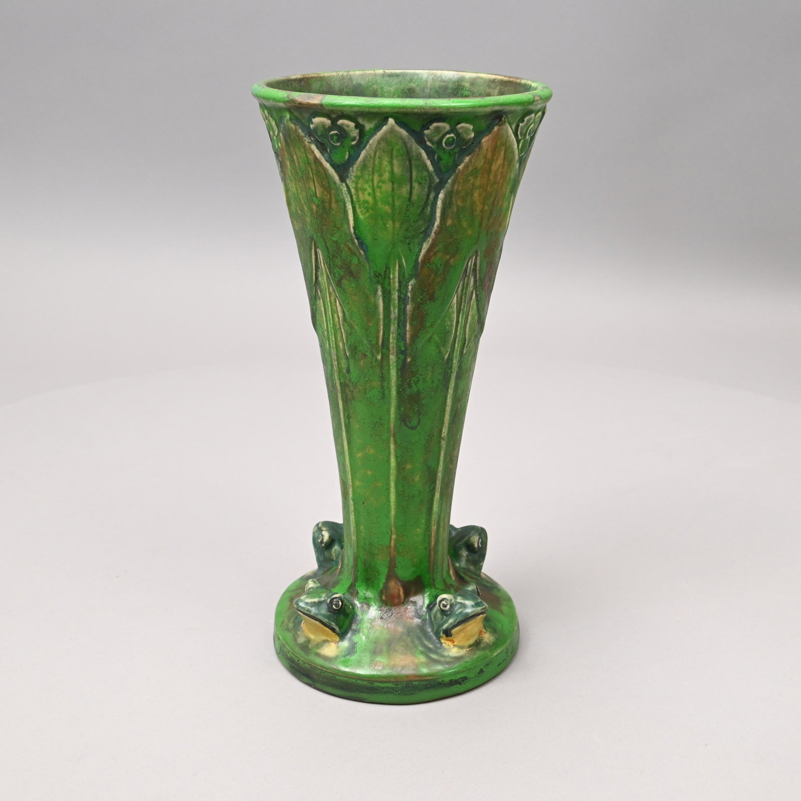 Weller Pottery 'Coppertone' Frog Vase (1 of 5)