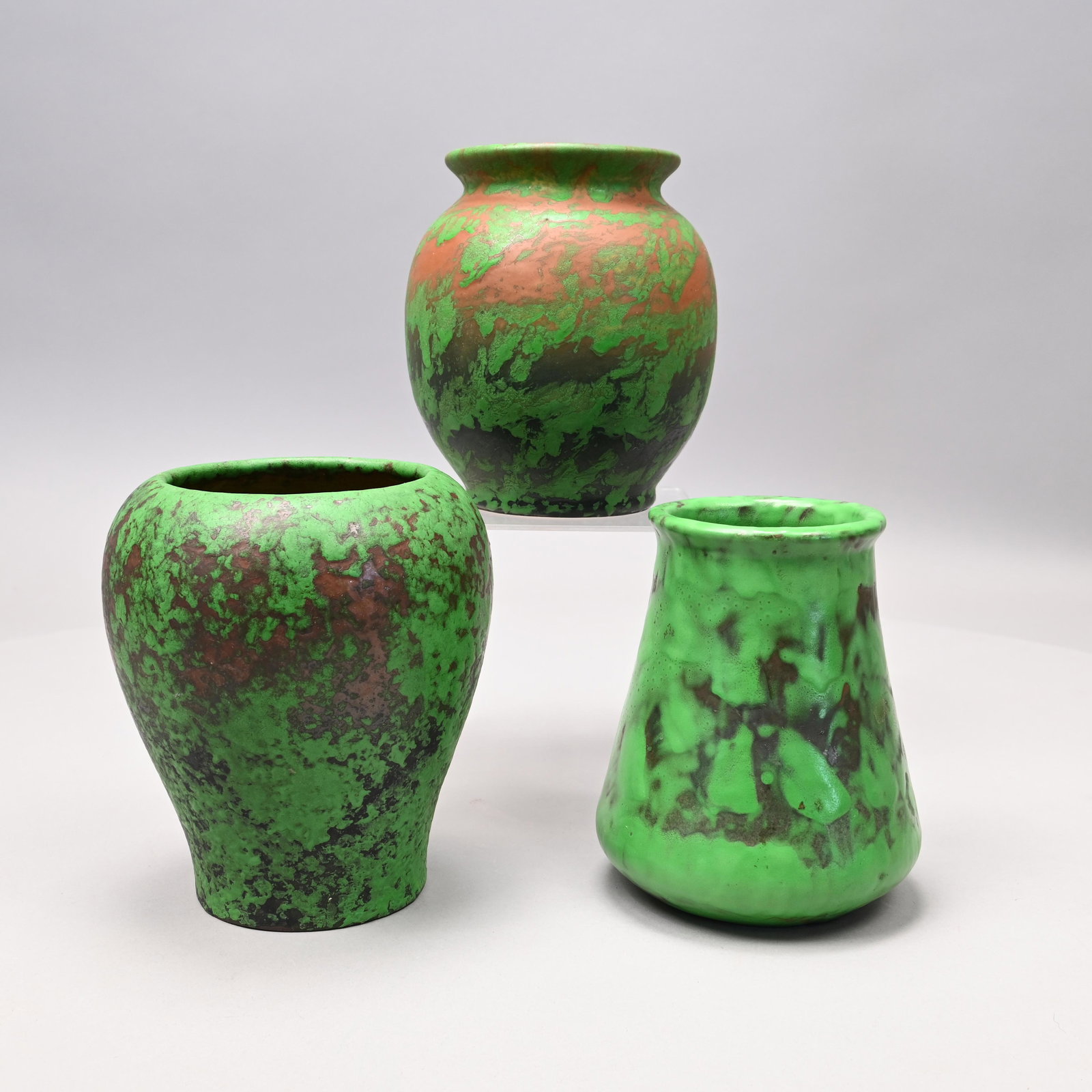 Three Weller Pottery 'Coppertone' Vases (1 of 7)