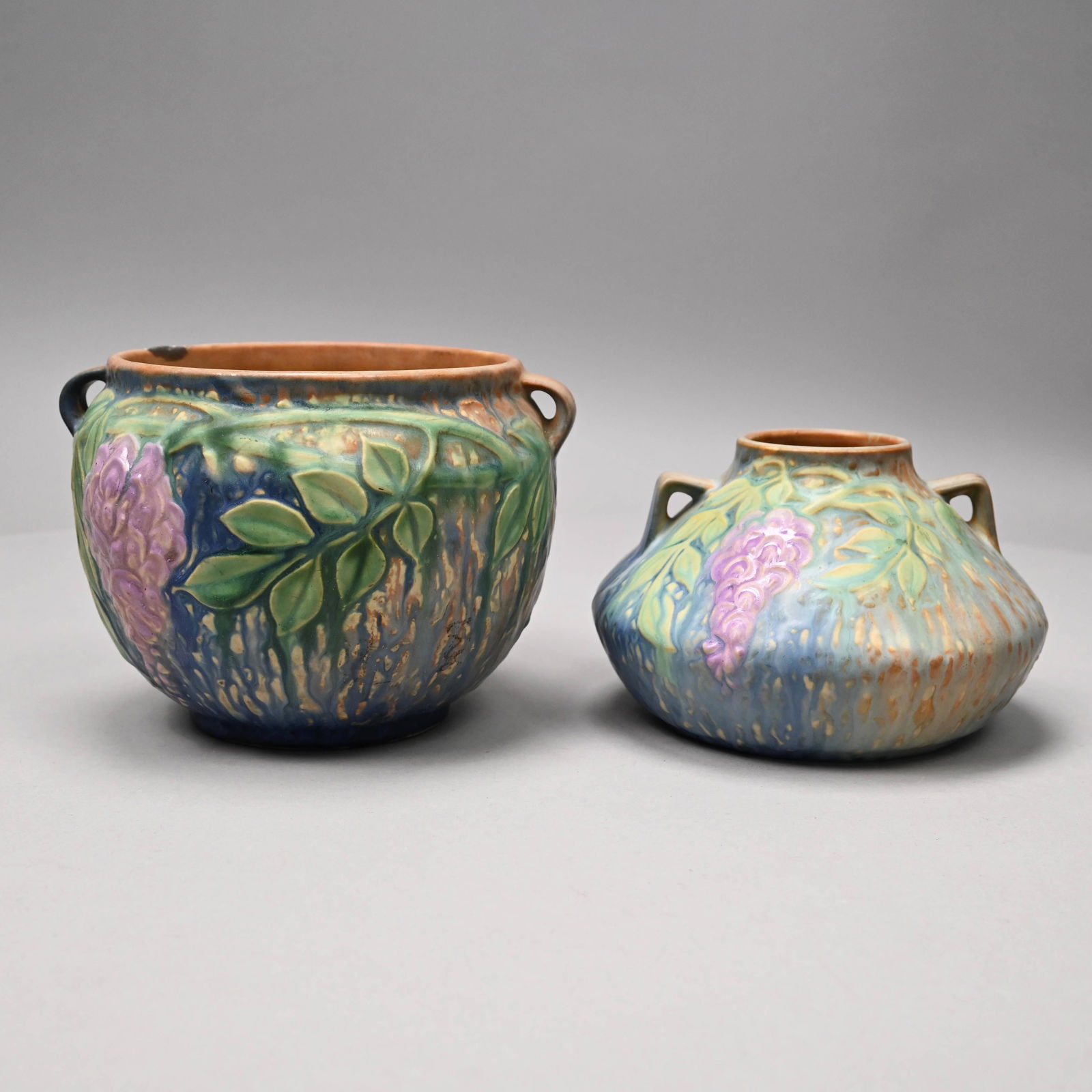 Two Roseville Pottery 'Wisteria' Vases (1 of 11)