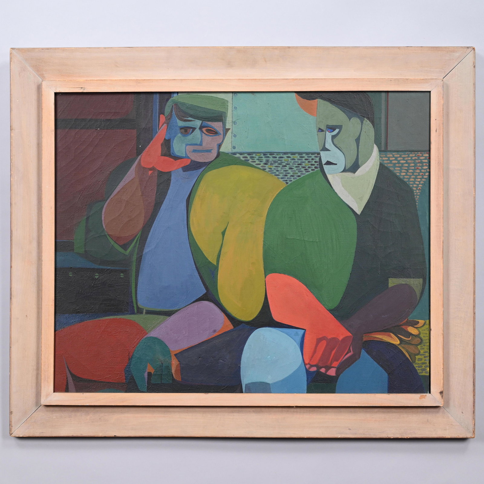 Roy Howard Brown - The Indestructibles, 1949: Roy Howard Brown (American). "The Indestructibles," 1949. Oil on canvas, signed, titled and dated "12/24/49" on the reverse, (24.25 x 30 inches). Frame: H: 31 in., W: 36.875 in., D: 1.75 in.