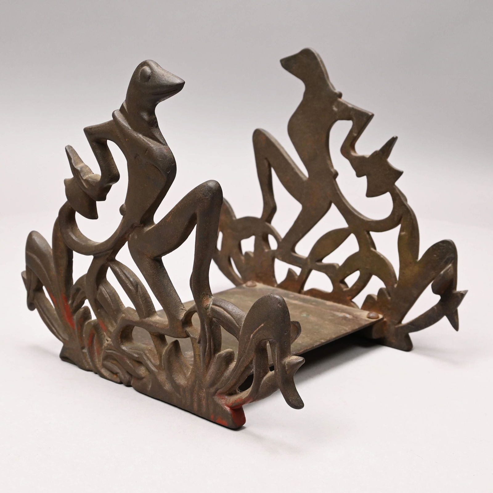 Art Deco Cast-Iron 'Frog Dandies' Fish Bowl Holder (1 of 7)