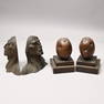 Pair of Indian Head & Pair Agricultural Bookends