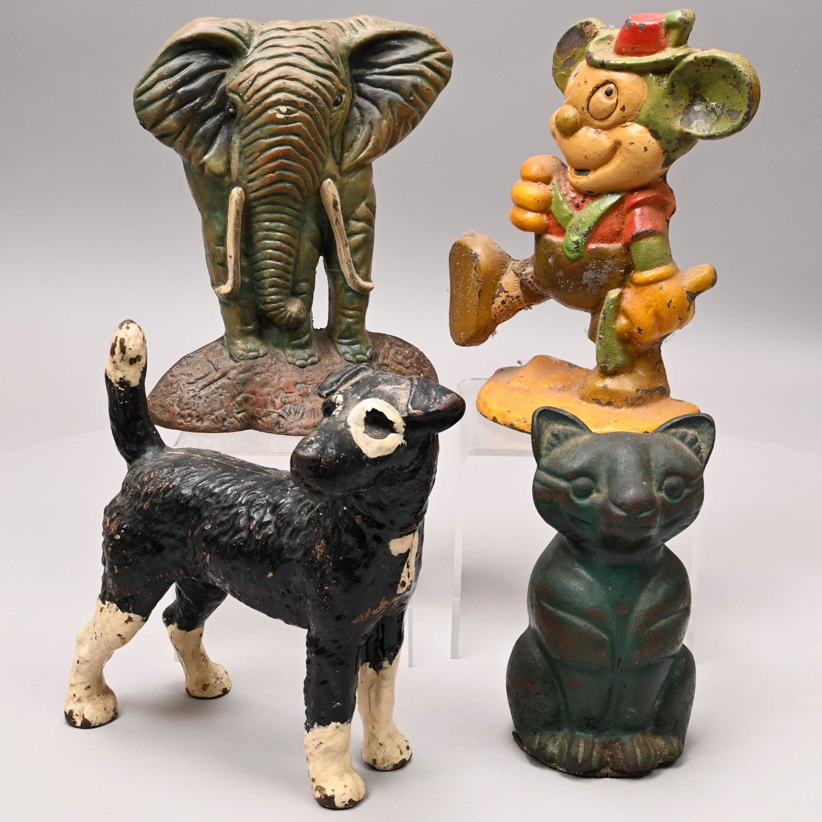 Four American Painted Cast-Iron Figural Doorstops (1 of 14)