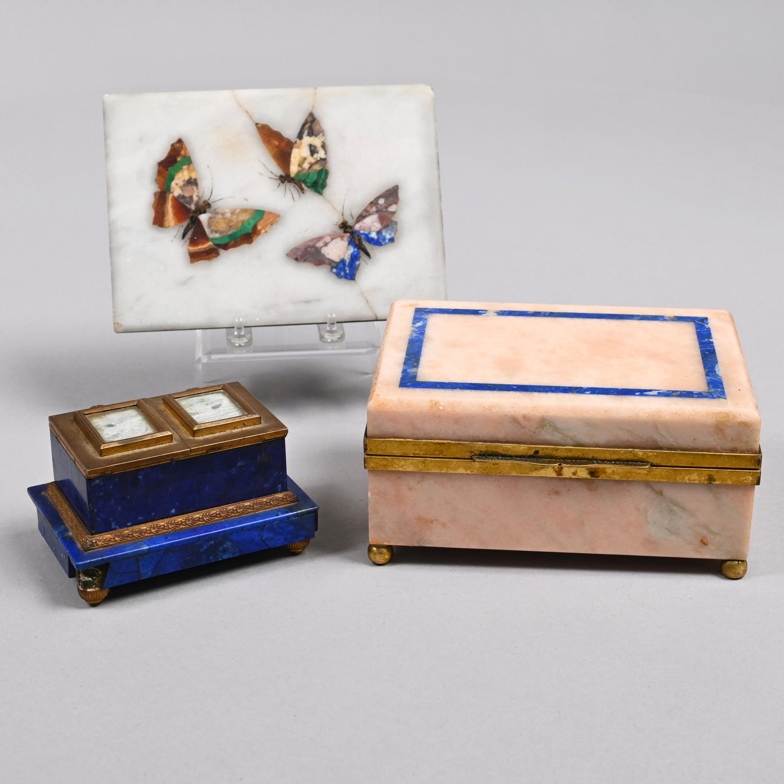 Three Continental Marble Table Objects. (1 of 15)