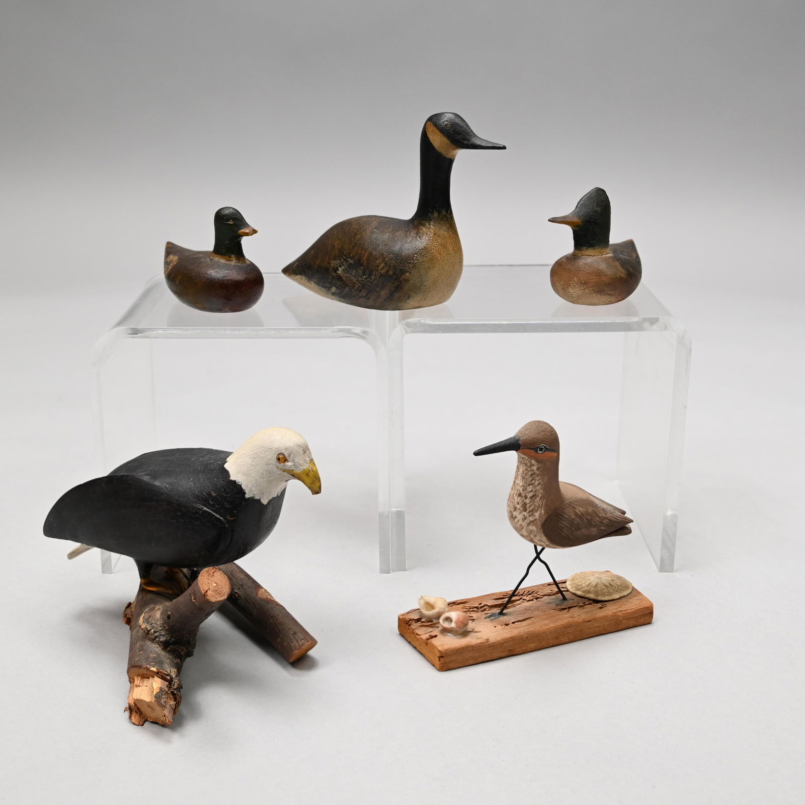 Five Carved and Painted Miniature Birds (1 of 19)