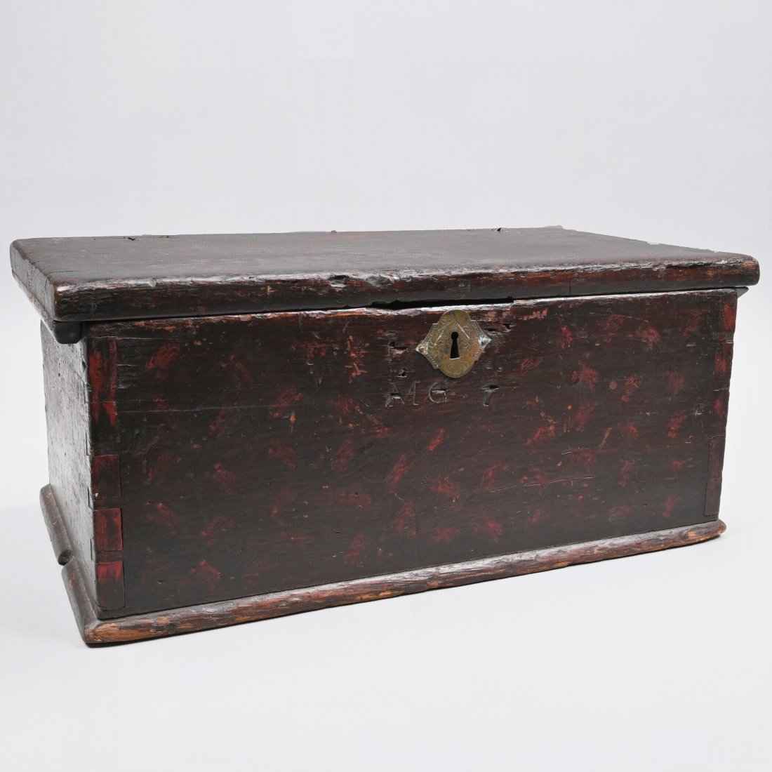 American Pine Paint Decorated Document Box (1 of 6)