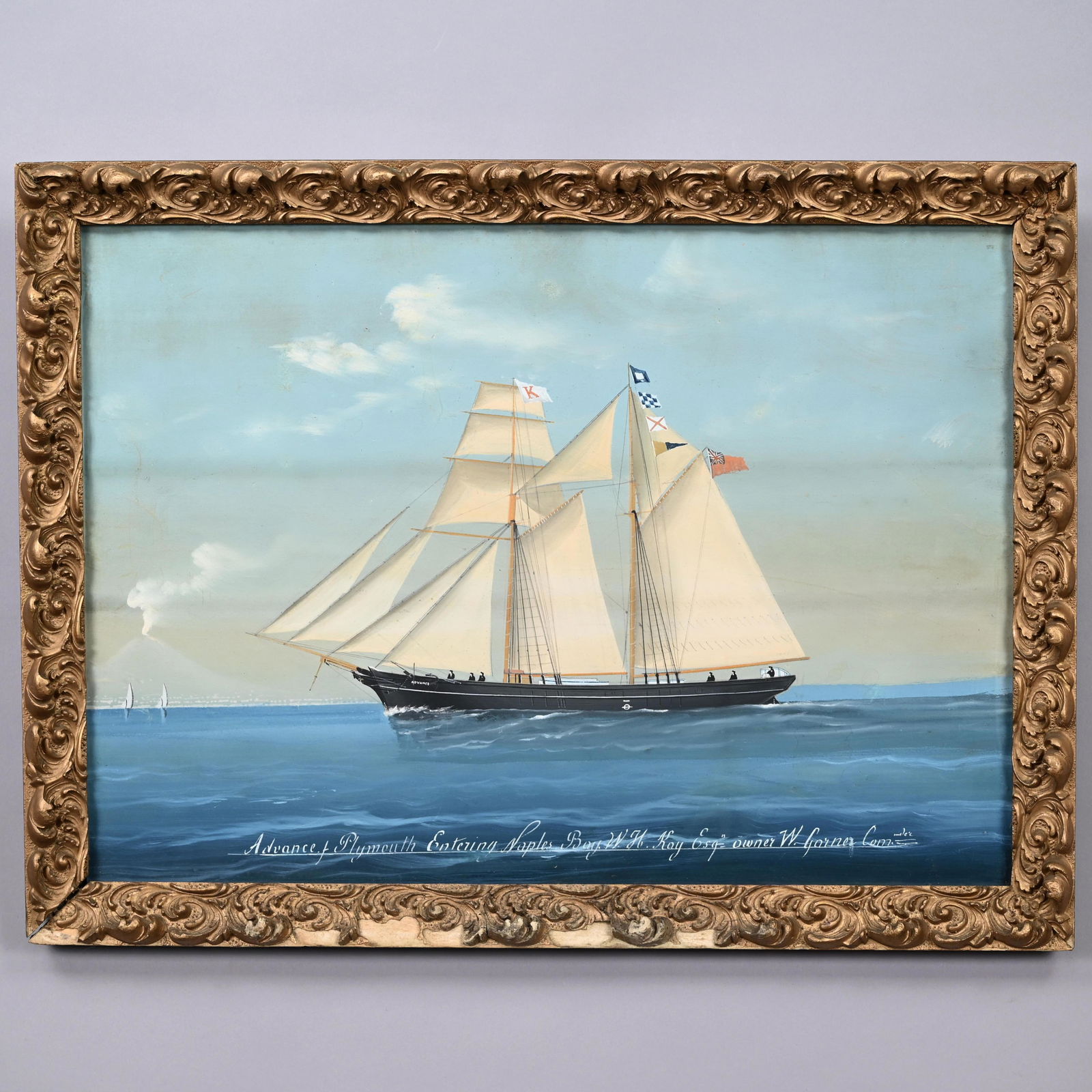 The "Advance," British Reverse Painting on Glass (1 of 2)