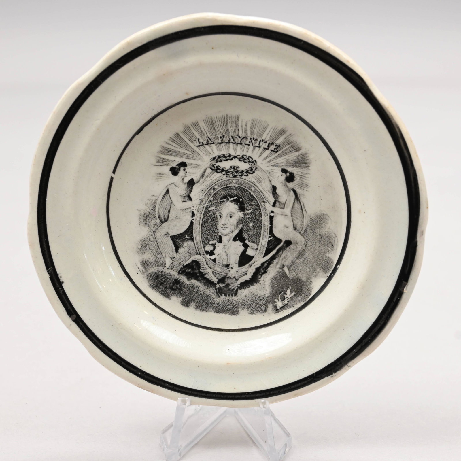 'La Fayette Crowned in Glory' Cup Plate (1 of 2)