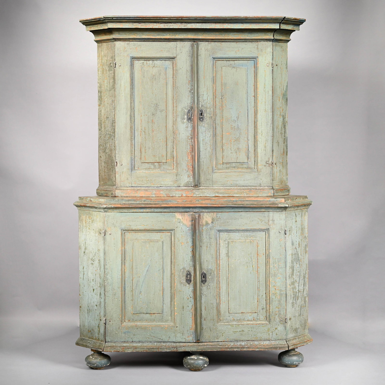 Pine Corner Cupboard in Blue Paint (1 of 7)