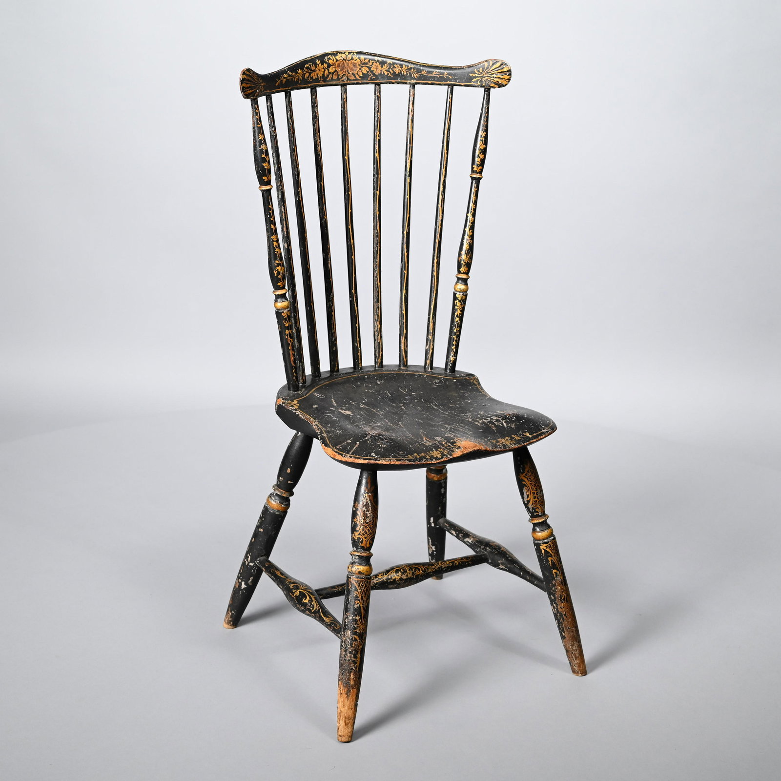 New England Paint-Decorated Fan-Back Windsor Chair (1 of 9)