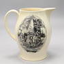 English Creamware Black Transfer-Printed Jug