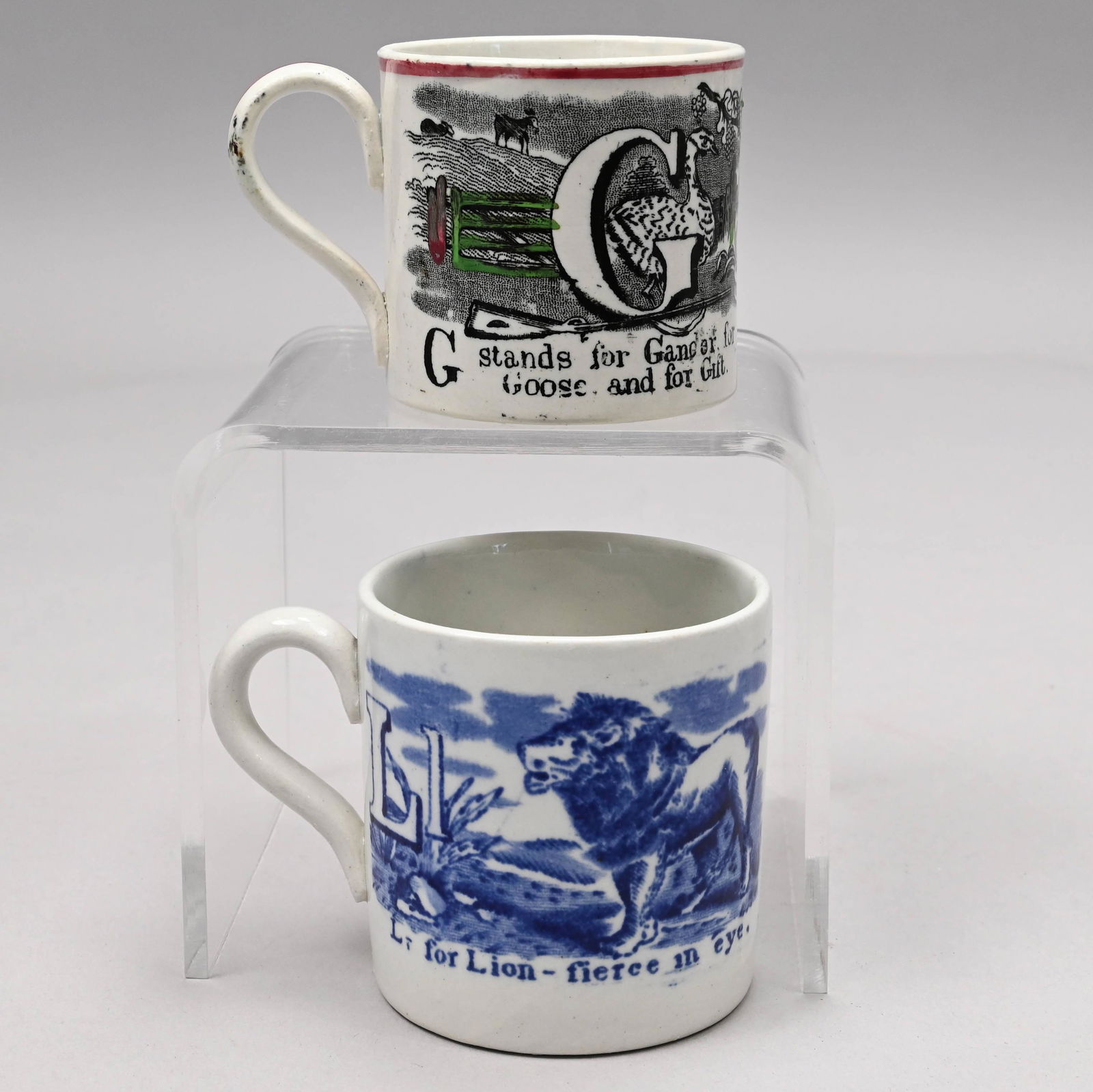 Two Staffordshire Children's Alphabet Mugs (1 of 5)