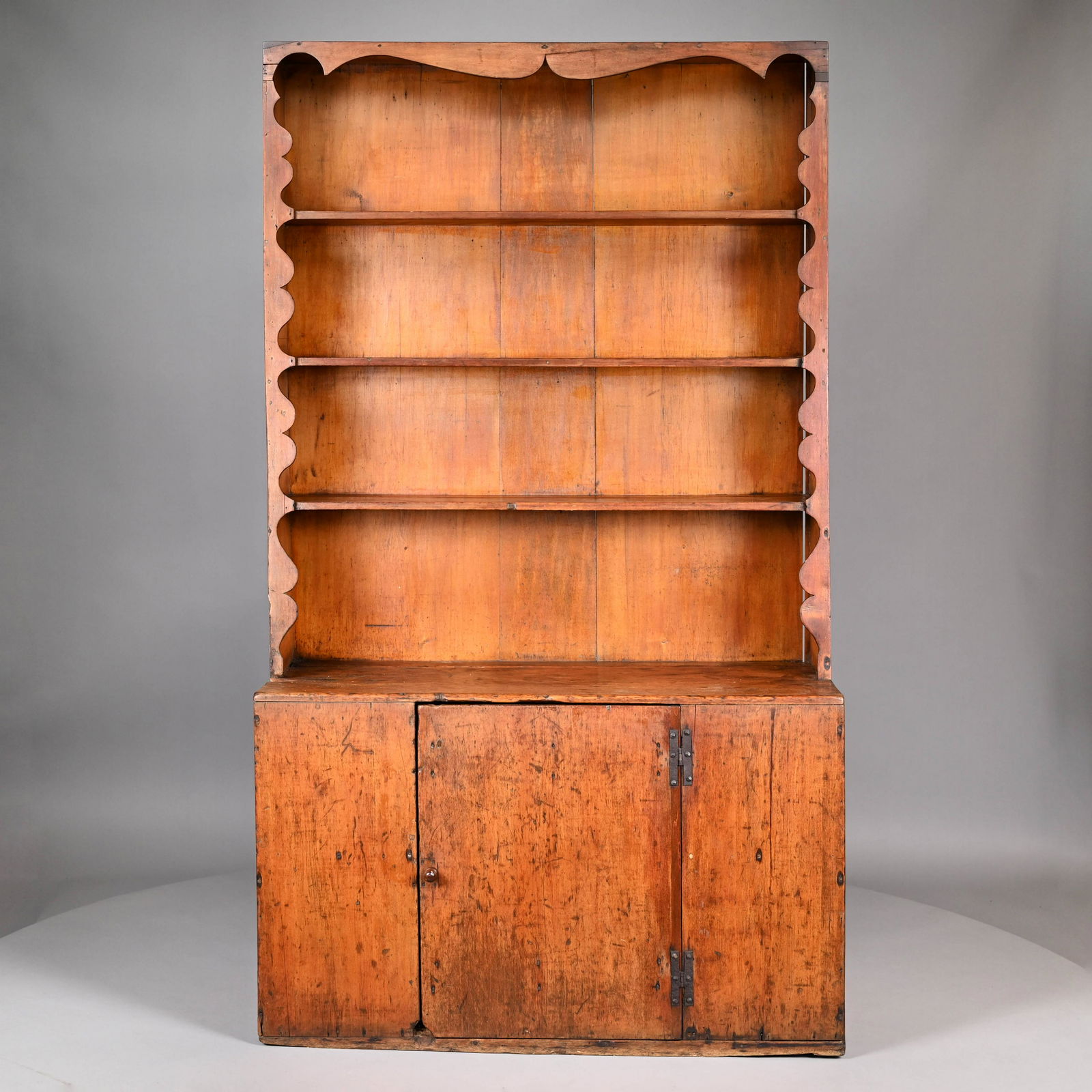 New England Pine Canted Step-Back Cupboard (1 of 7)