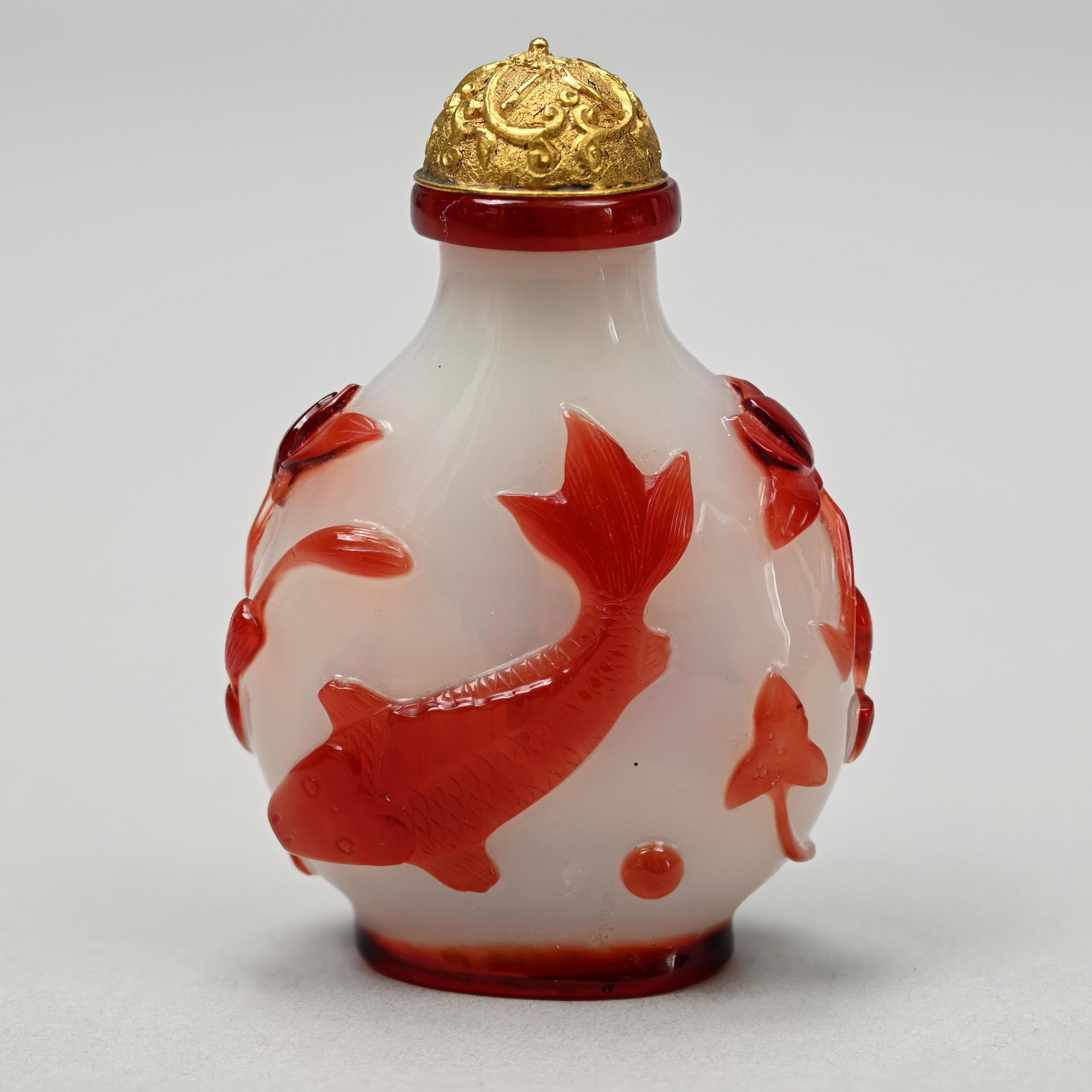 Chinese Red-Overlay White Glass Snuff Bottle (1 of 7)
