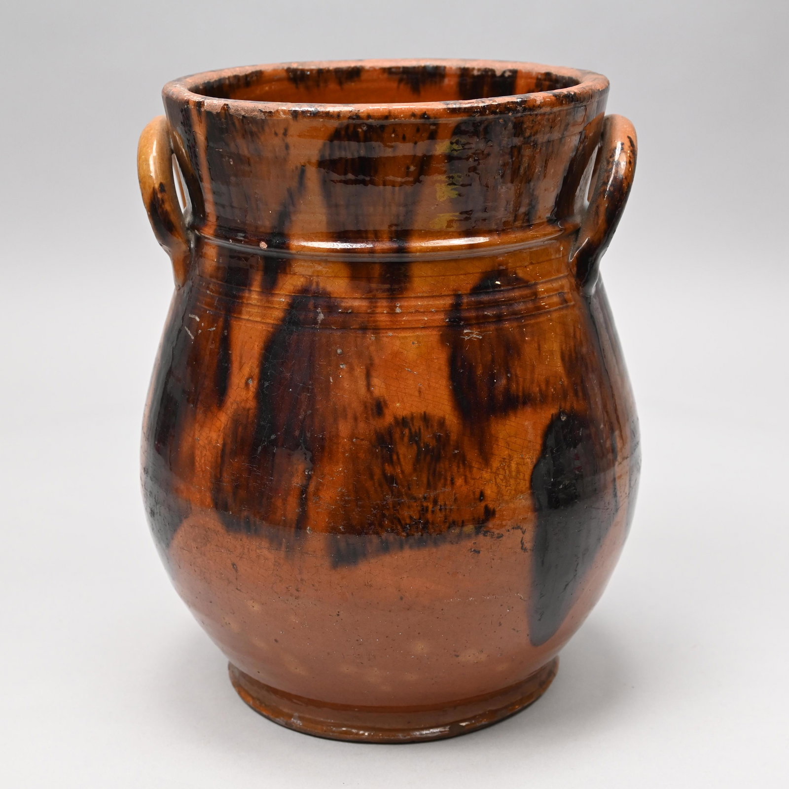 New England Glazed Redware Jar, Possibly CT (1 of 5)
