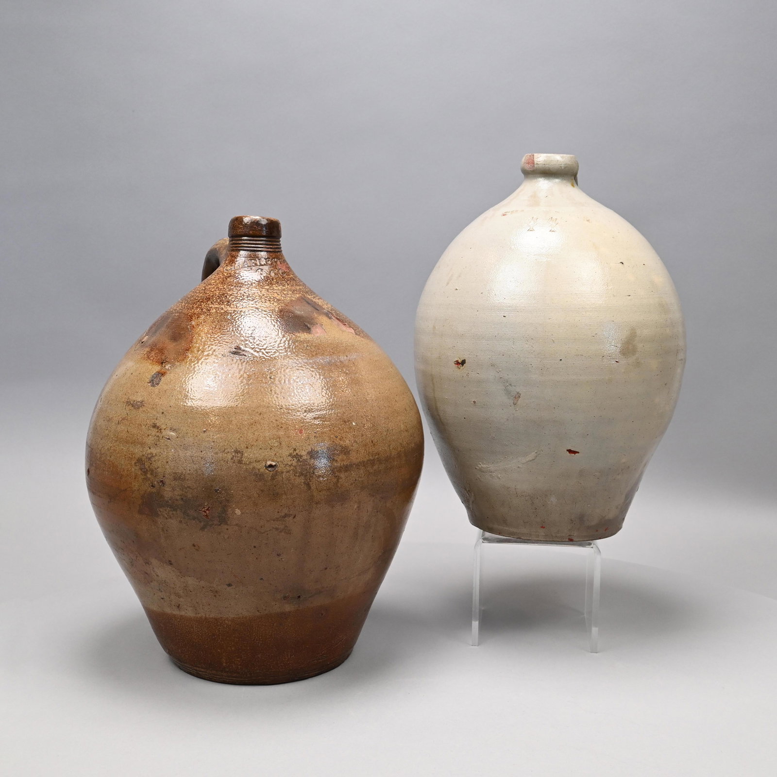 Two Massachusetts Stoneware Jugs, F. Carpenter (1 of 16)