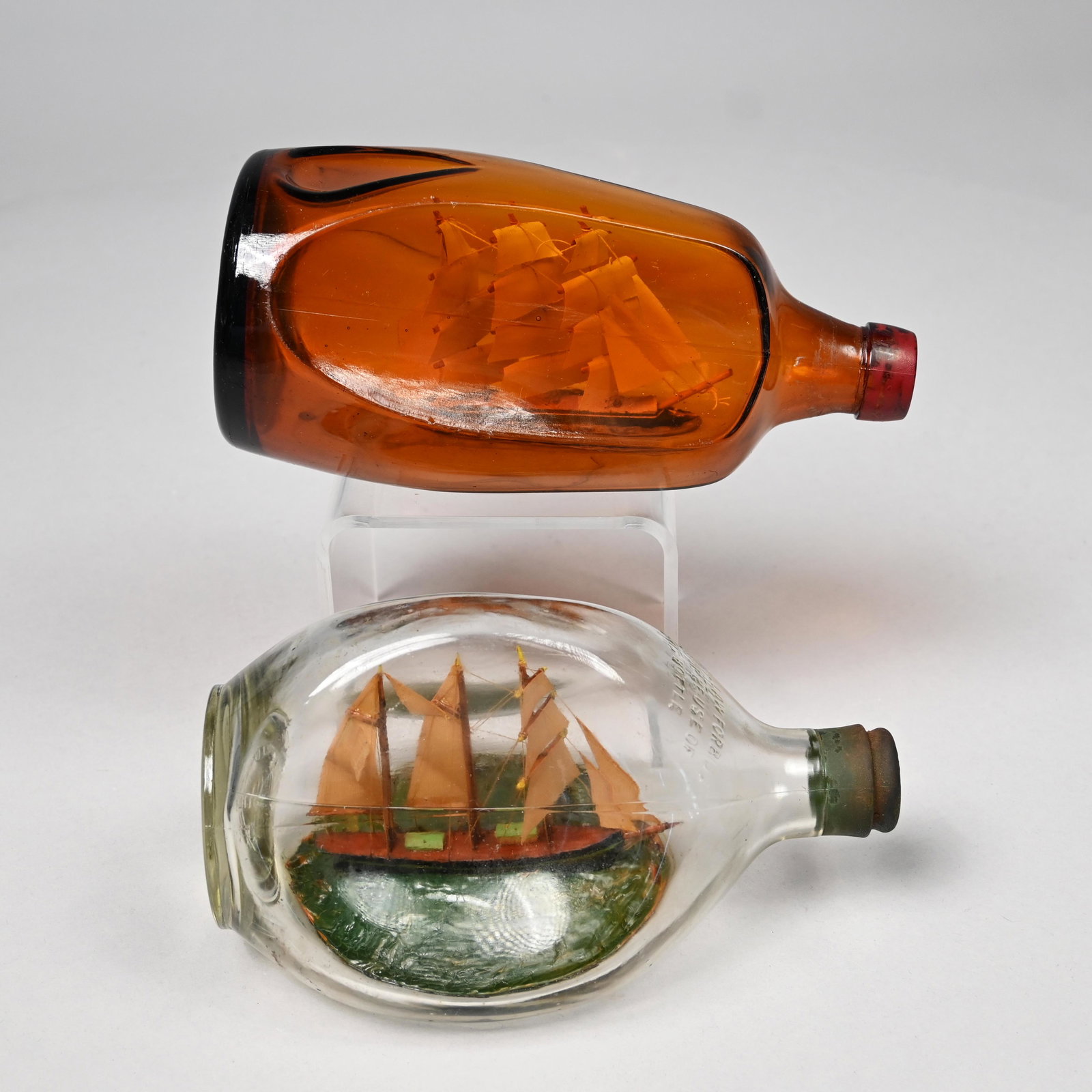 Two Ships Mounted in Glass Bottles (1 of 13)