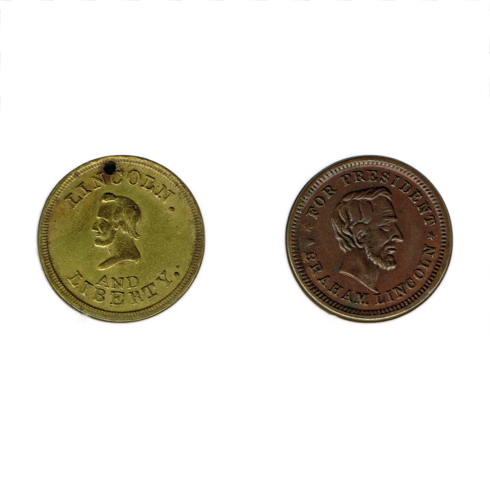 Lot of Two Lincoln Civil War Tokens (1 of 2)