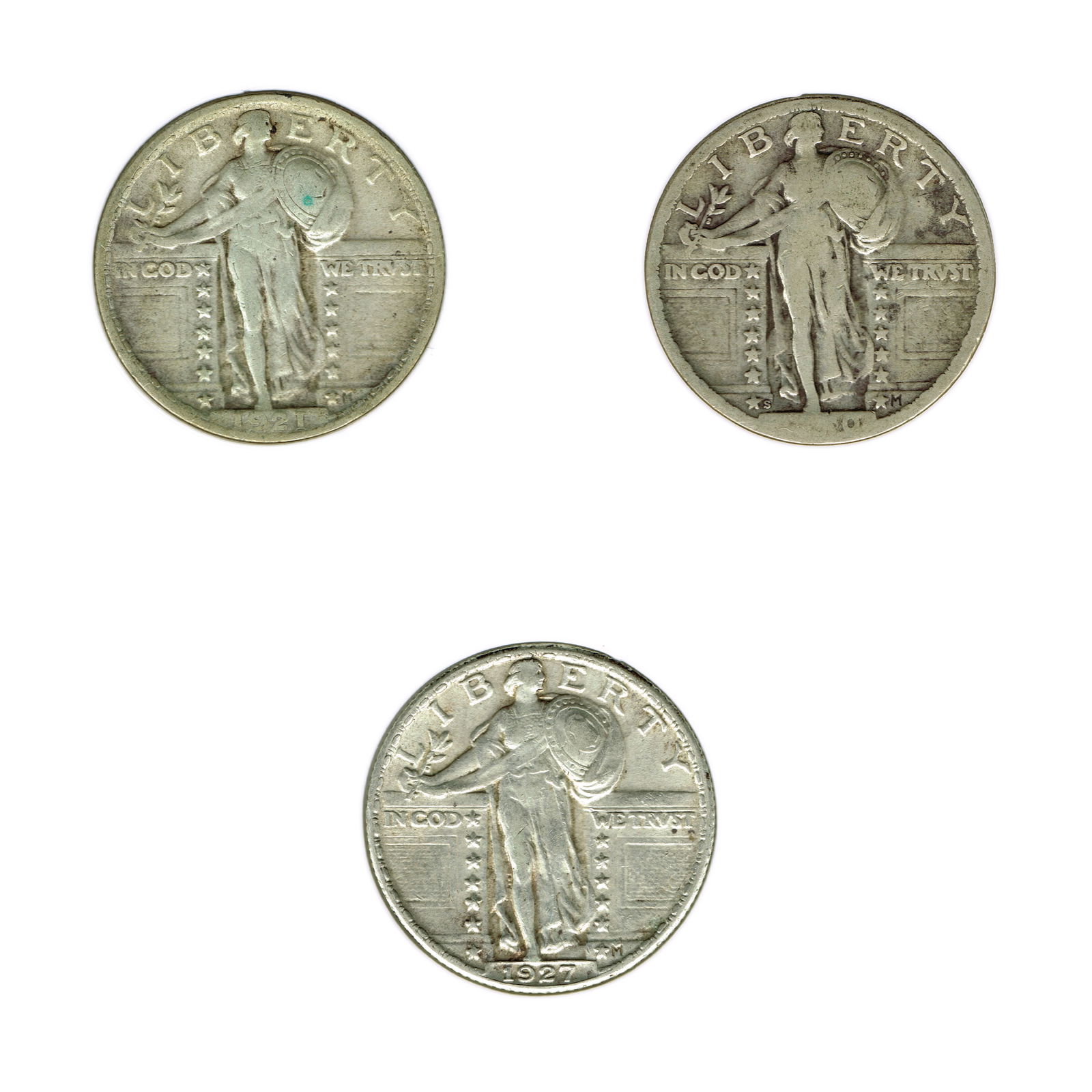 Three Standing Liberty Quarters (1 of 2)