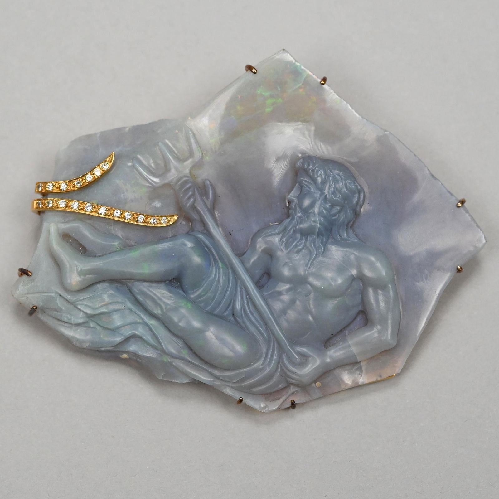 Henry Postler 18K Gold & Carved Aquamarine Cameo (1 of 7)