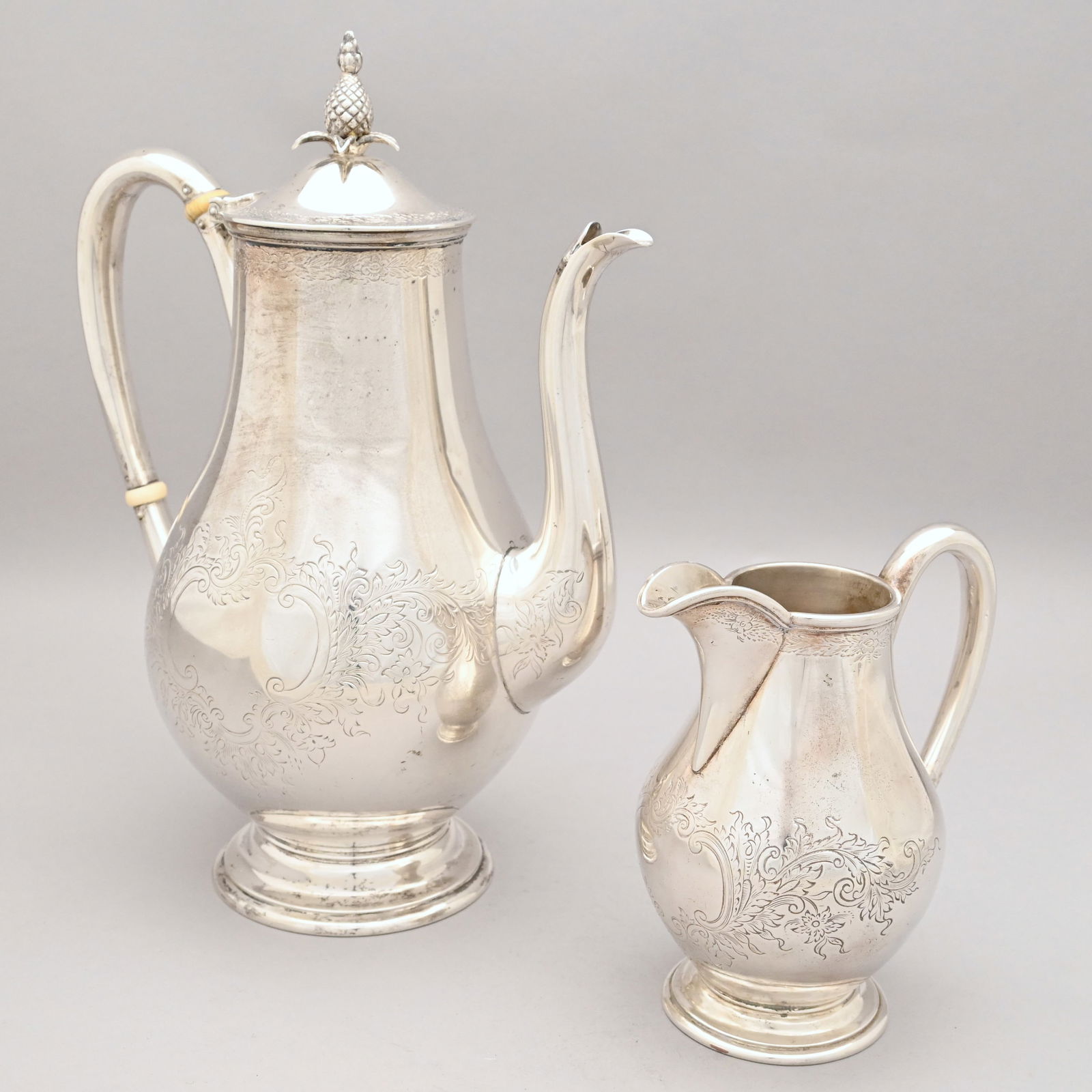 Boston Sterling Silver Coffeepot and Cream Jug (1 of 7)