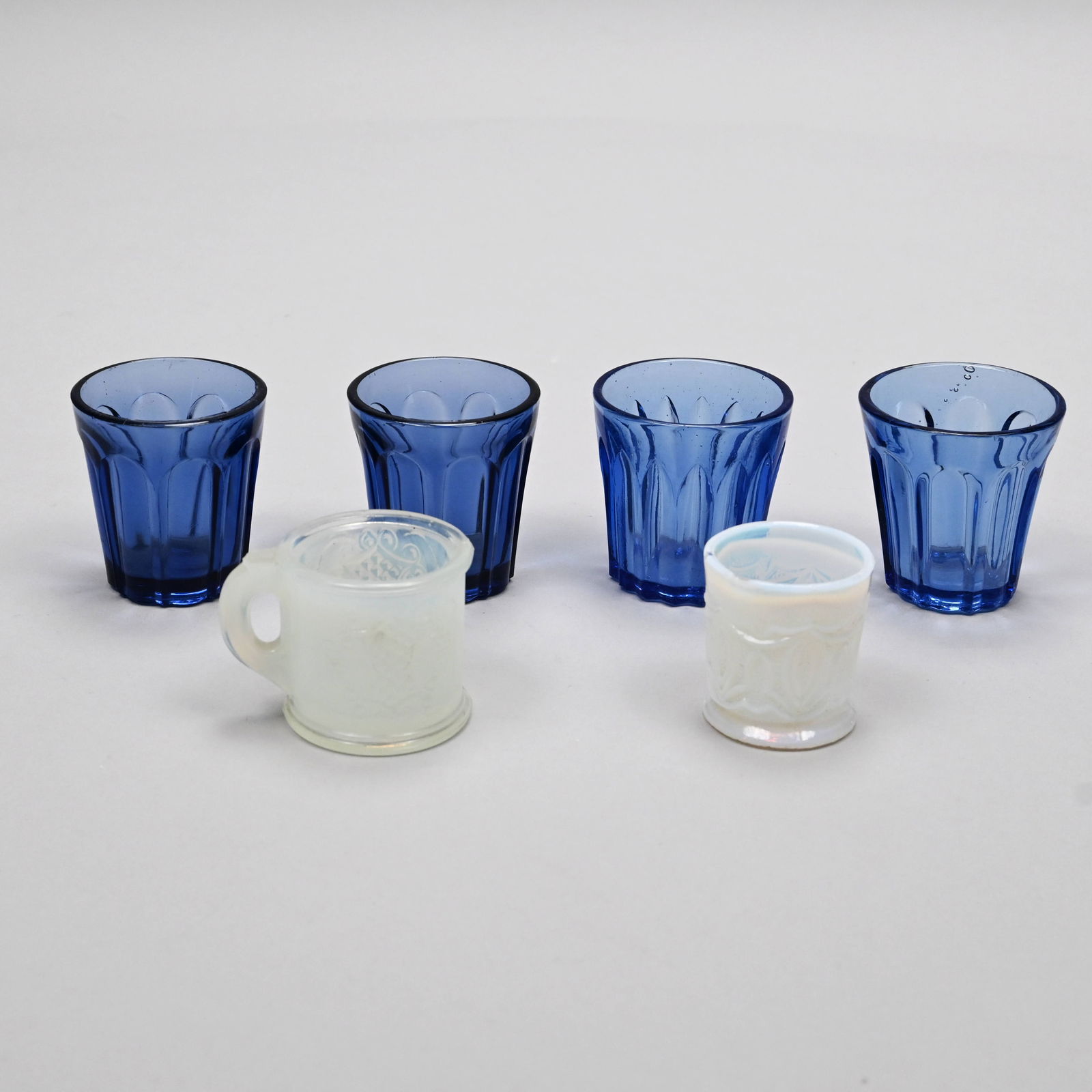 Six New England Pressed Glass Toy Drinking Vessels (1 of 7)