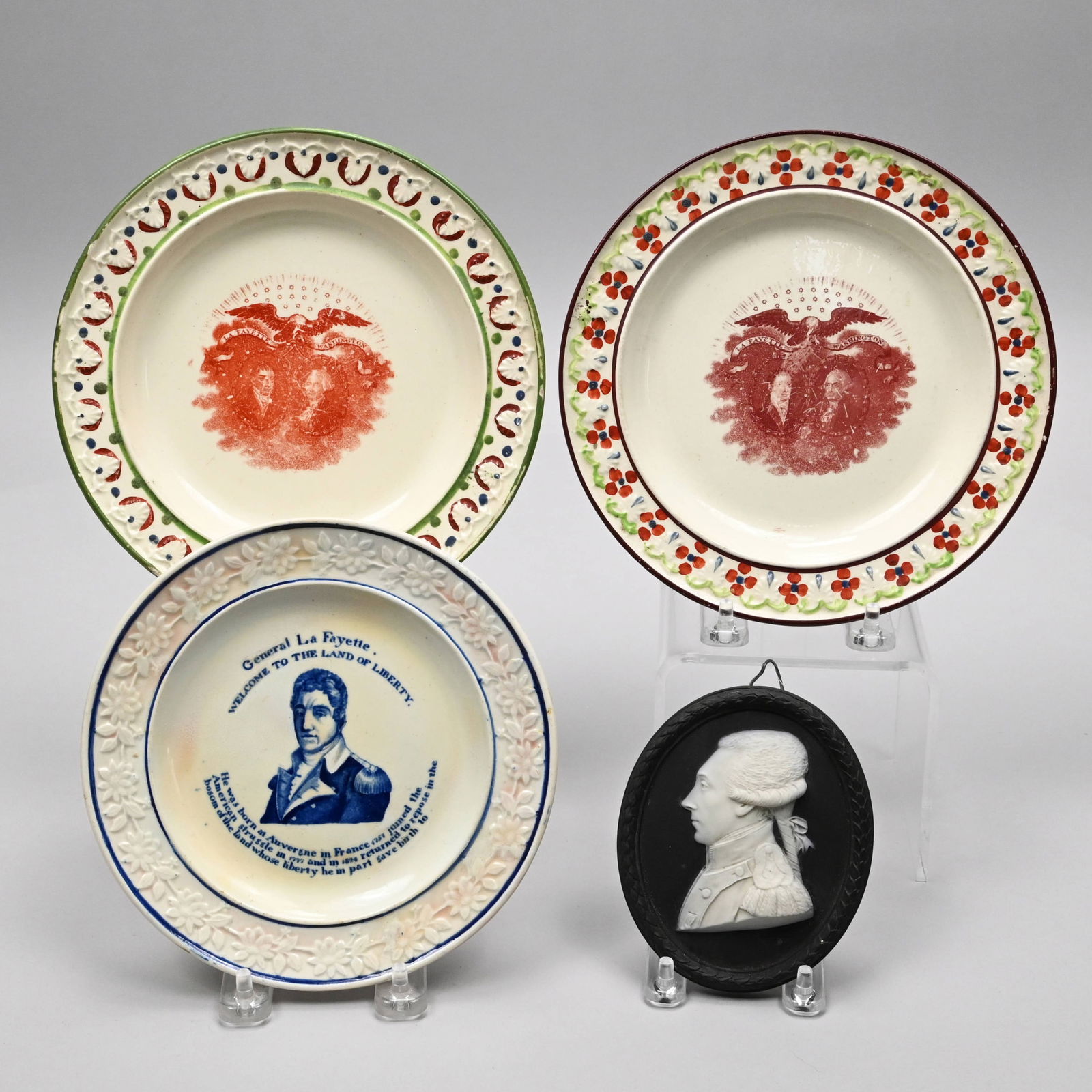 Four Staffordshire Wares Pertaining to Lafayette (1 of 8)