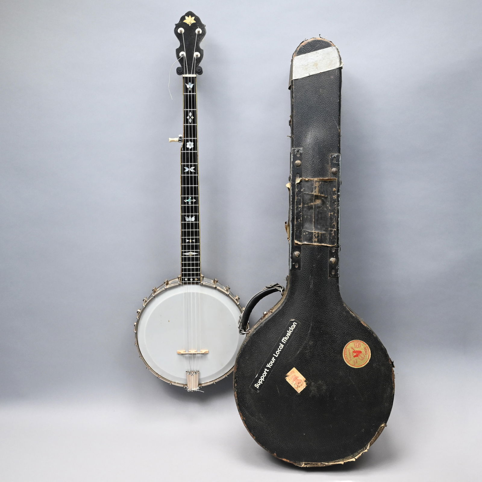 Rosewood, Maple and MOP Inlaid Open-Back Banjo (1 of 10)
