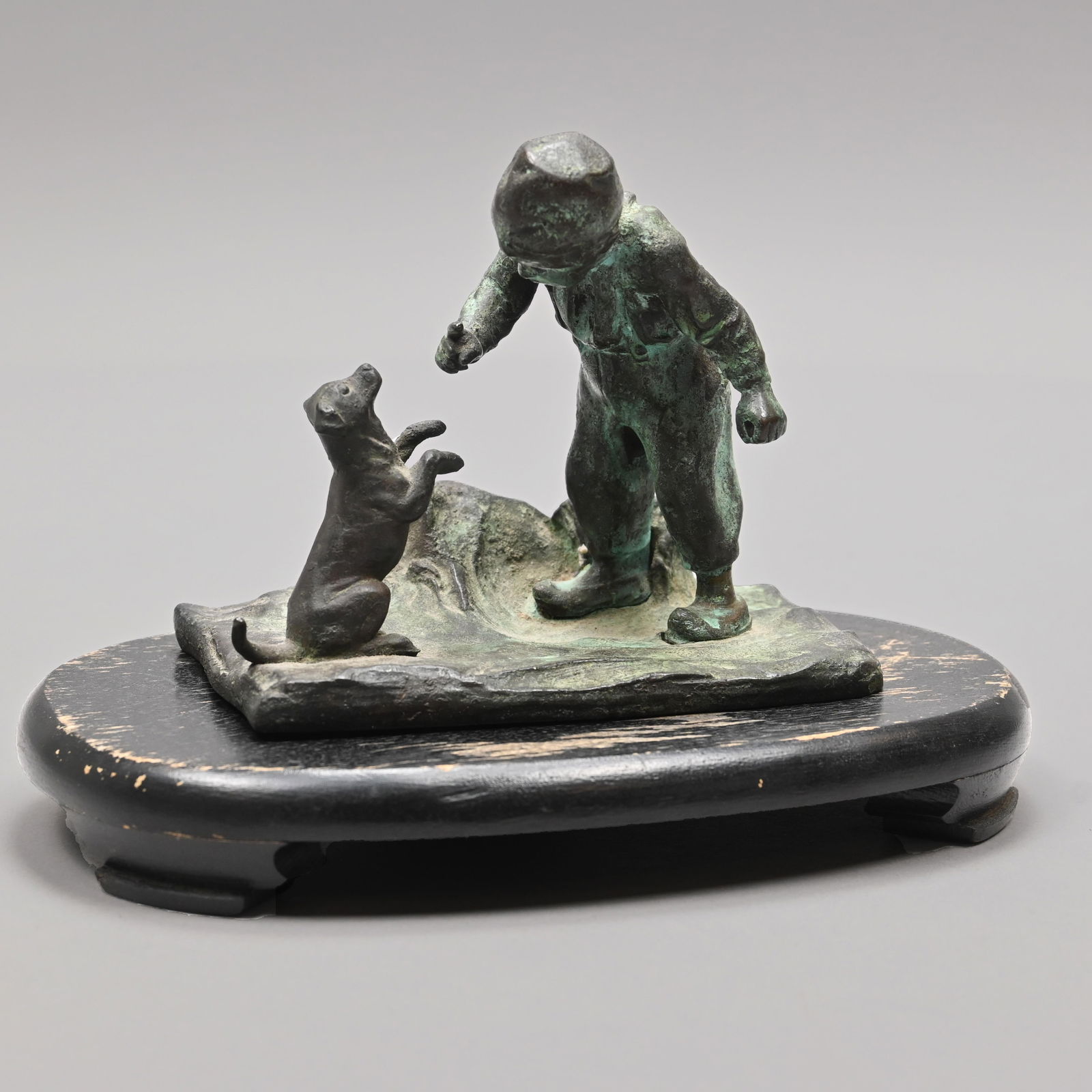 Franz Gruber - "A Boy and His Dog," Bronze (1 of 9)