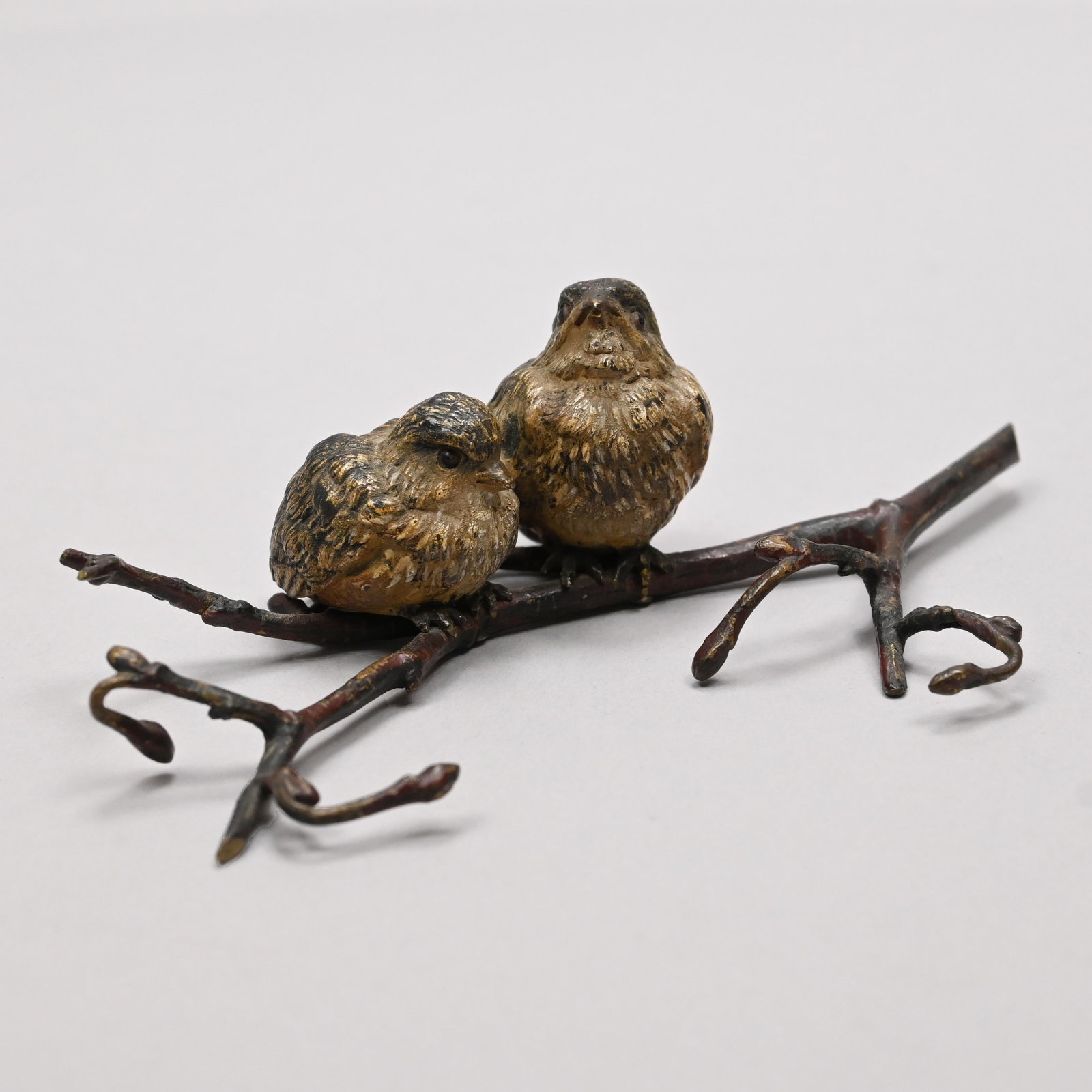 Vienna Bronze Style Figural Group, Pair of Chicks (1 of 9)