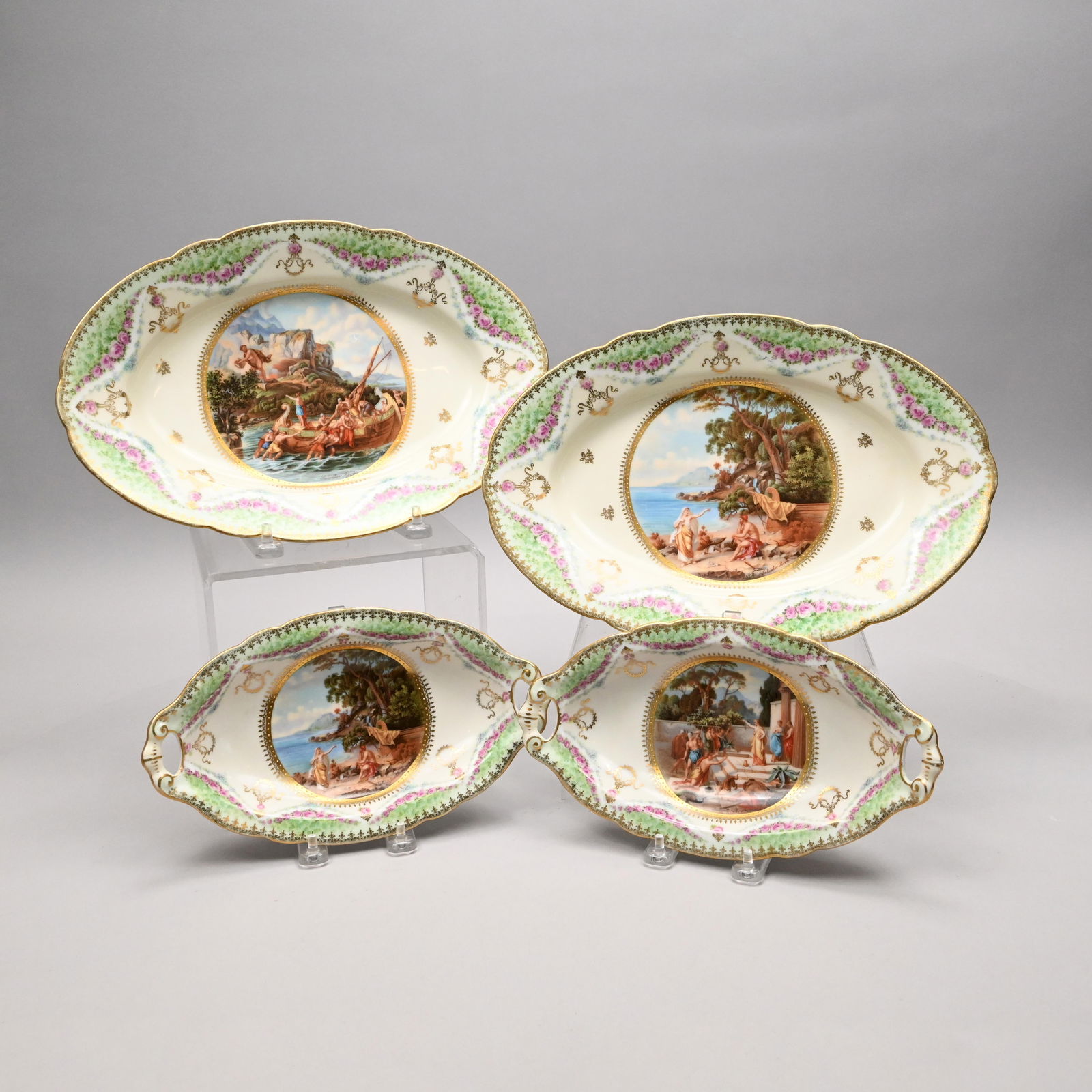 Two Pairs Sevres Style Dishes, After Salvator Rosa (1 of 15)
