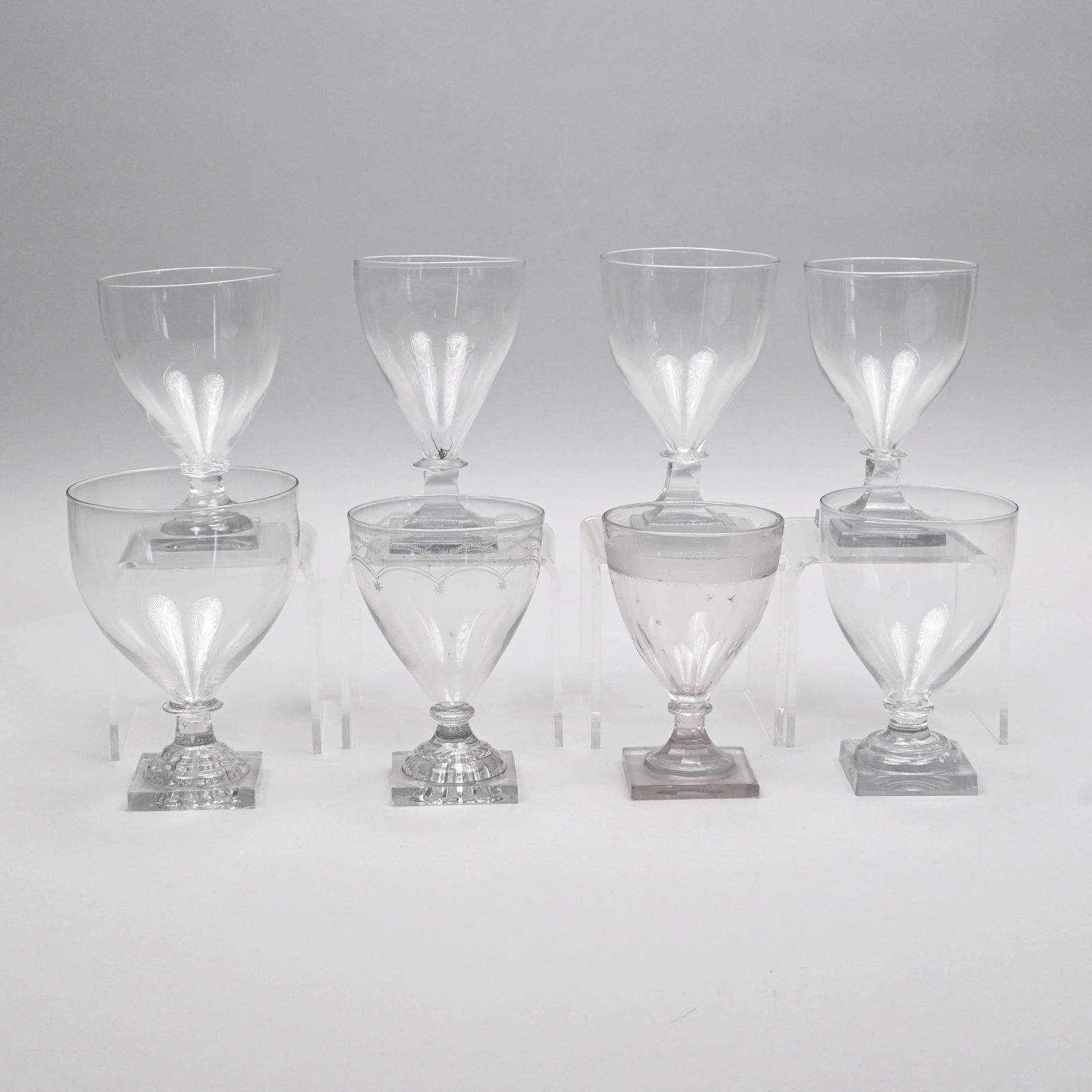 Eight American or English Glass Rummers (1 of 10)
