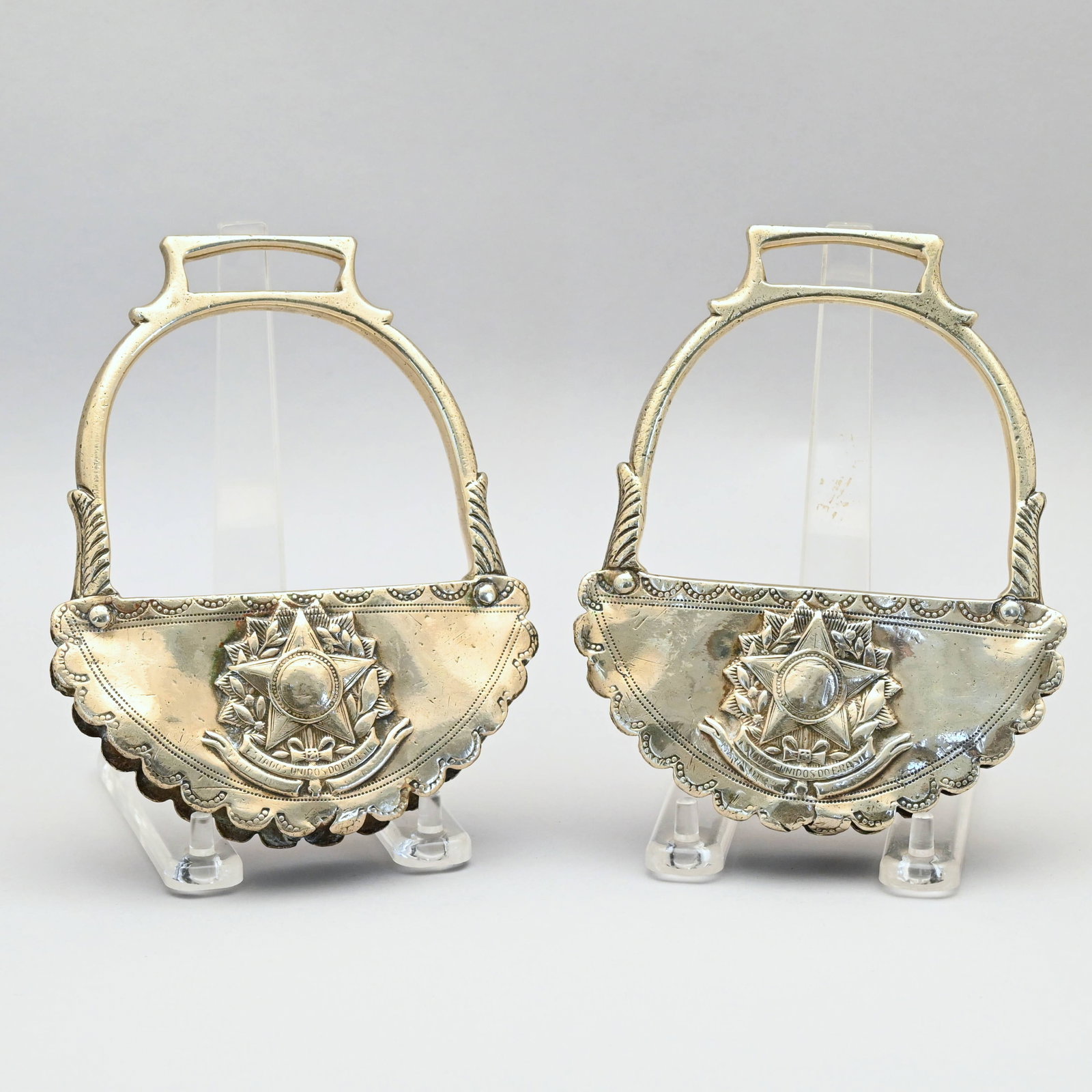 Pair of Bazilian Silverplate Military Stirrups (1 of 6)