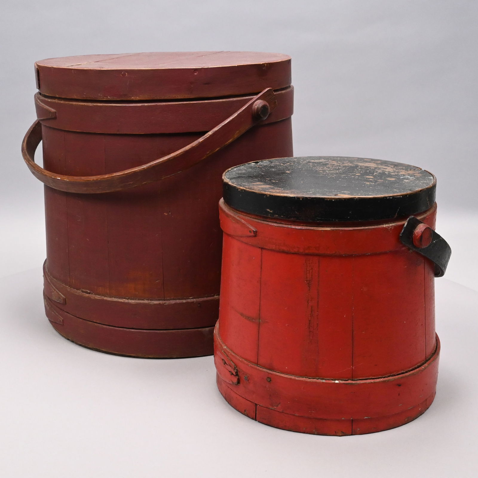 Two American Firkins in Red and Black Paint (1 of 14)