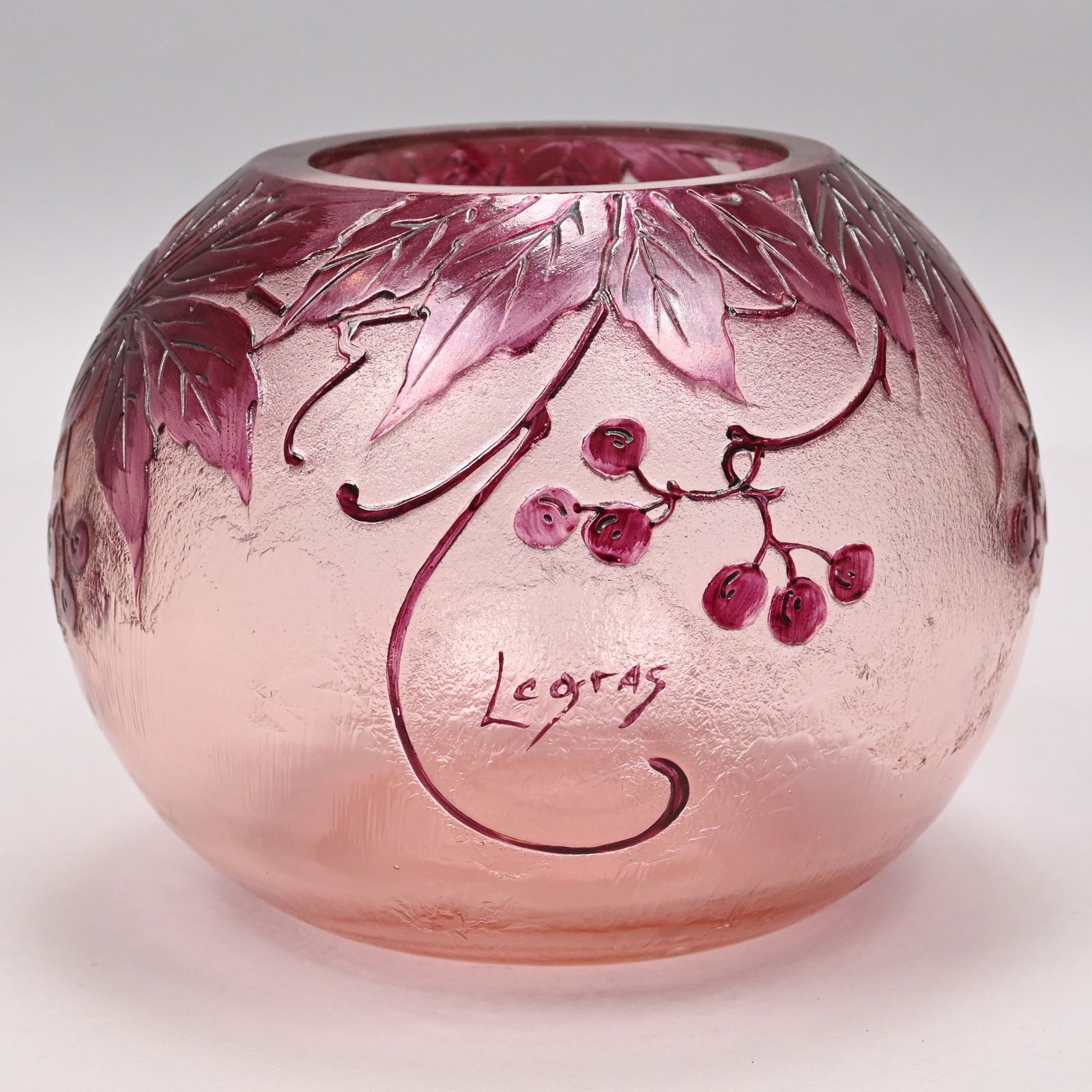 Legras 'rubis' Series Cameo Glass Vase, 190014 Auction