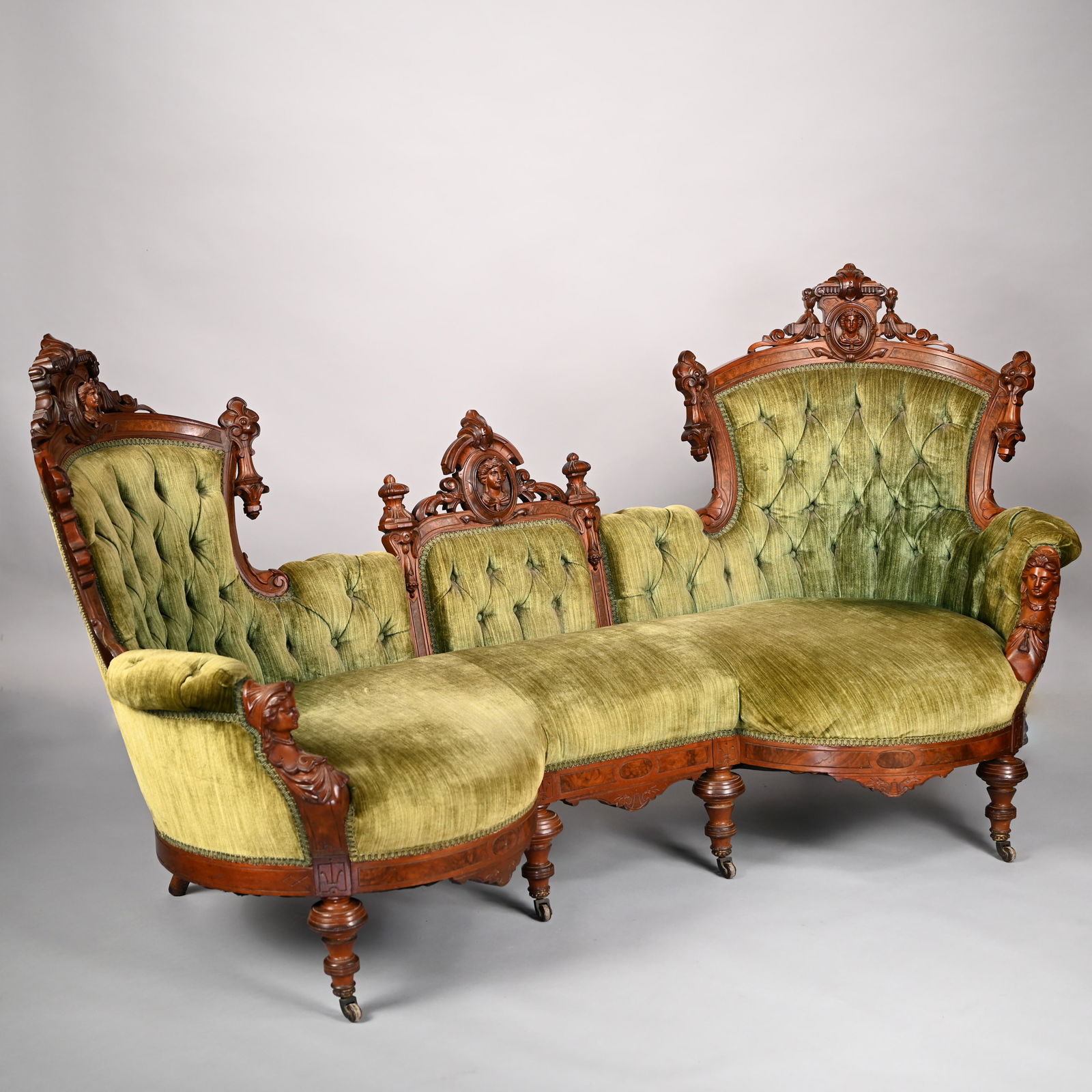Renaissance Revival Walnut Sofa, John Jeliff (1 of 16)