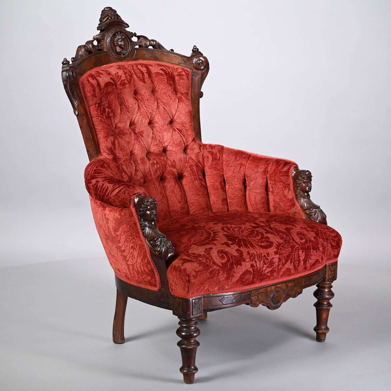 Renaissance Revival Walnut Armchair, John Jelliff (1 of 10)